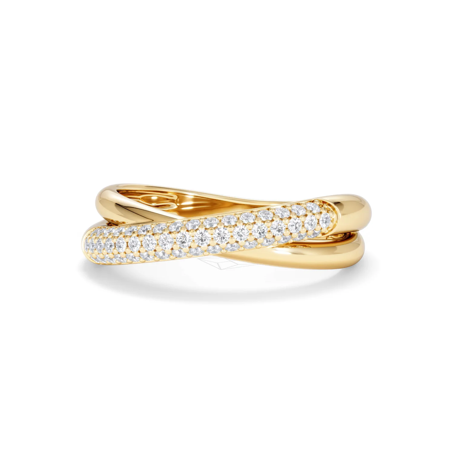 Crossover Set Lab Diamond Pave Ring 0.35ct in 18K Gold Vermeil - Image 86