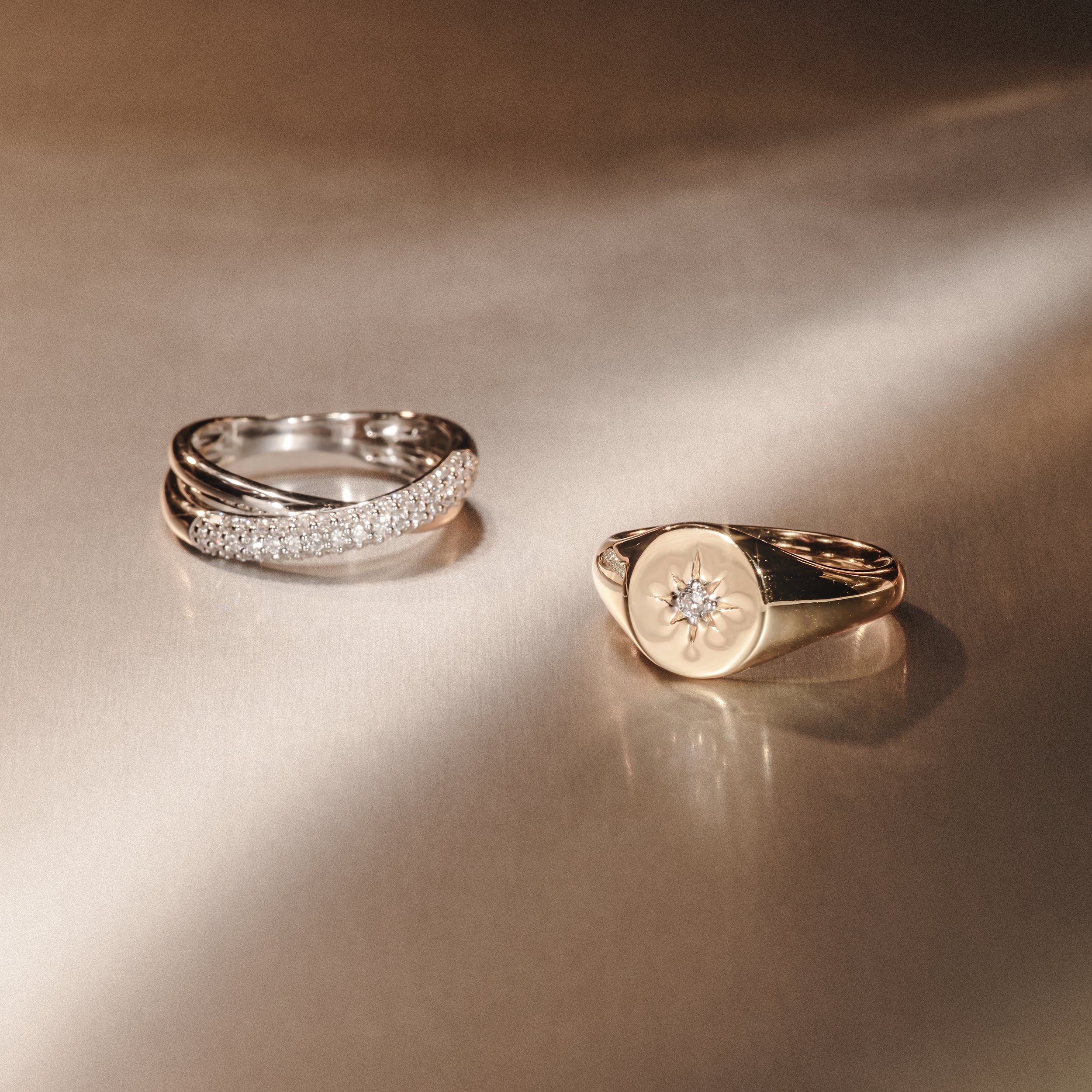 Crossover Set Lab Diamond Ring 0.35ct in 925 Silver - Image 10