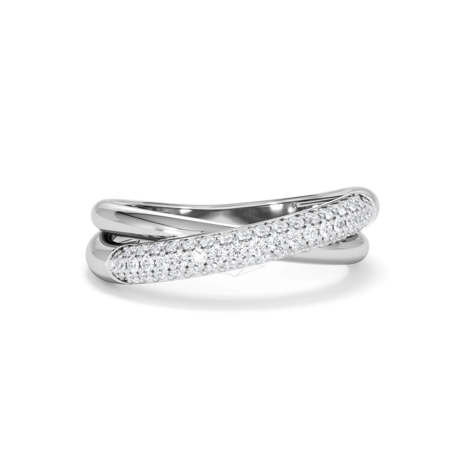 Crossover Set Lab Diamond Ring 0.35ct in 925 Silver - Image 14