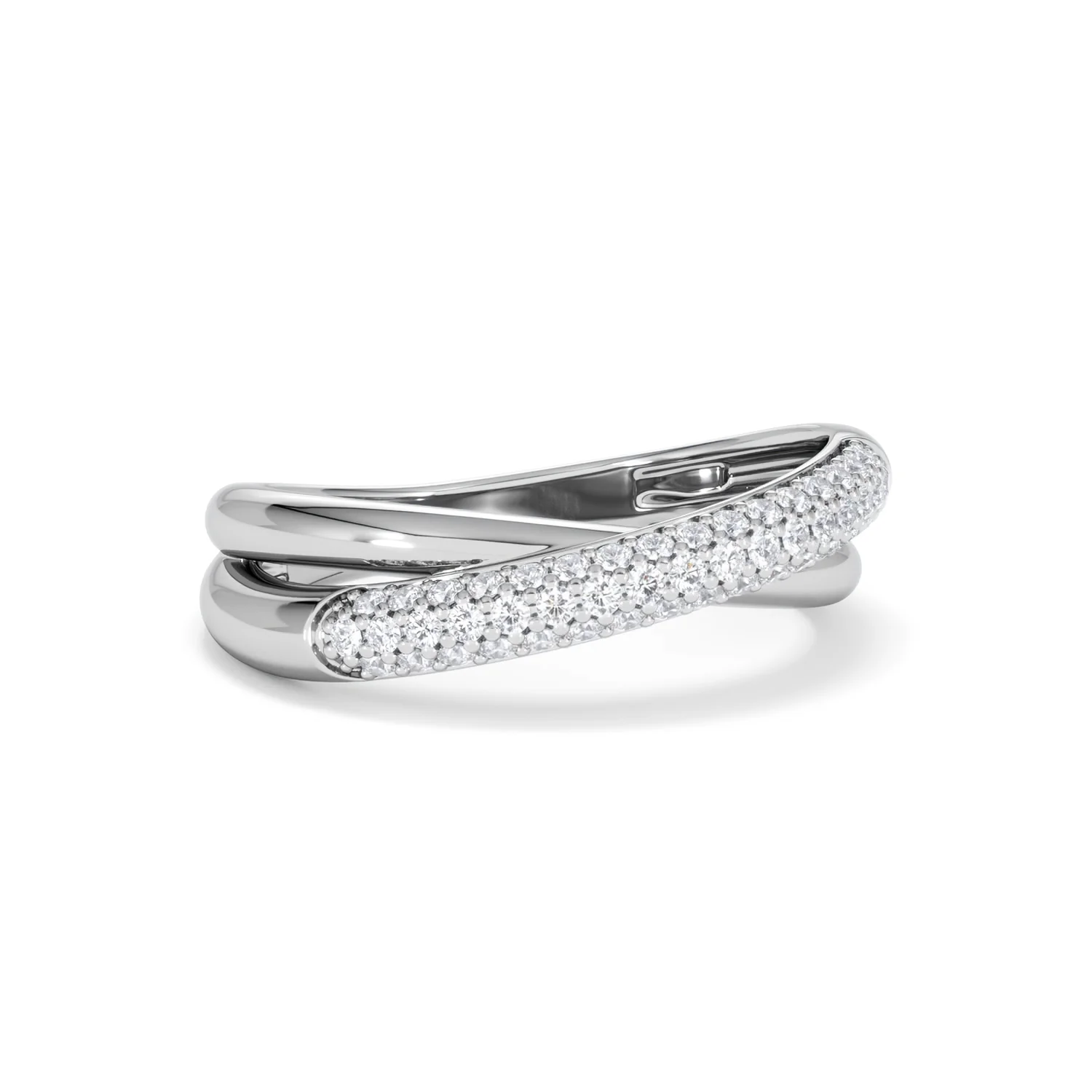Crossover Set Lab Diamond Ring 0.35ct in 925 Silver - Image 17