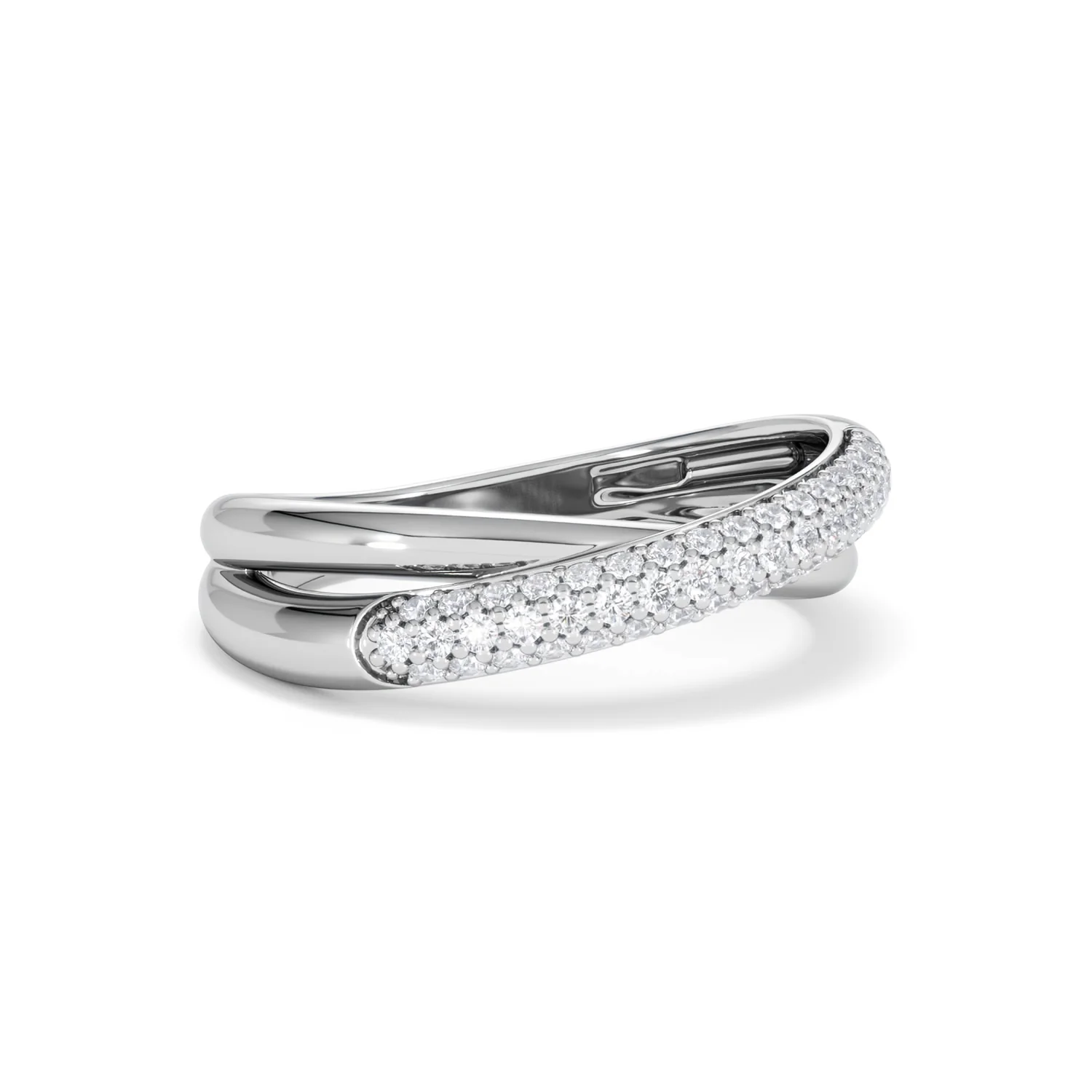 Crossover Set Lab Diamond Ring 0.35ct in 925 Silver - Image 19