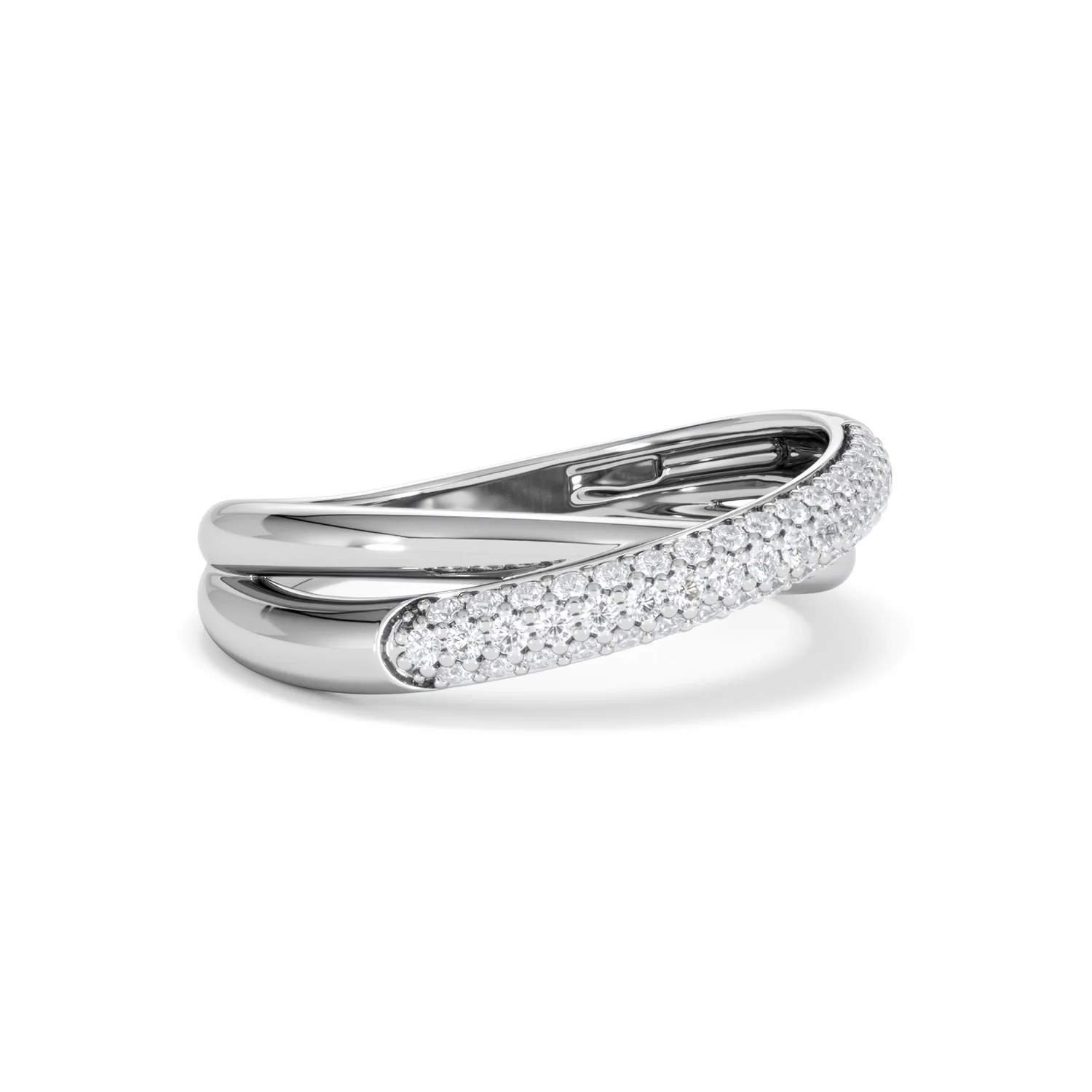 Crossover Set Lab Diamond Ring 0.35ct in 925 Silver - Image 20