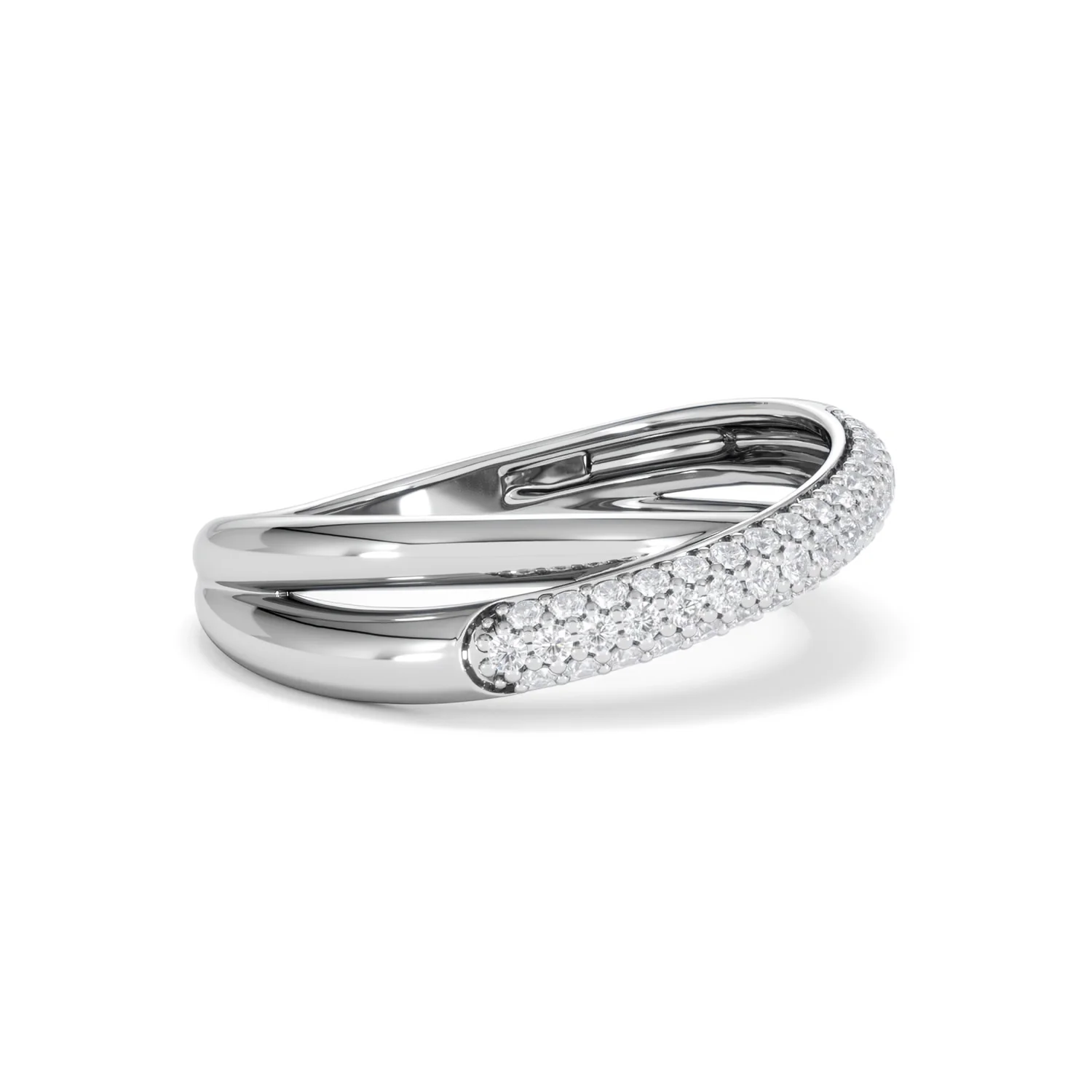 Crossover Set Lab Diamond Ring 0.35ct in 925 Silver - Image 23