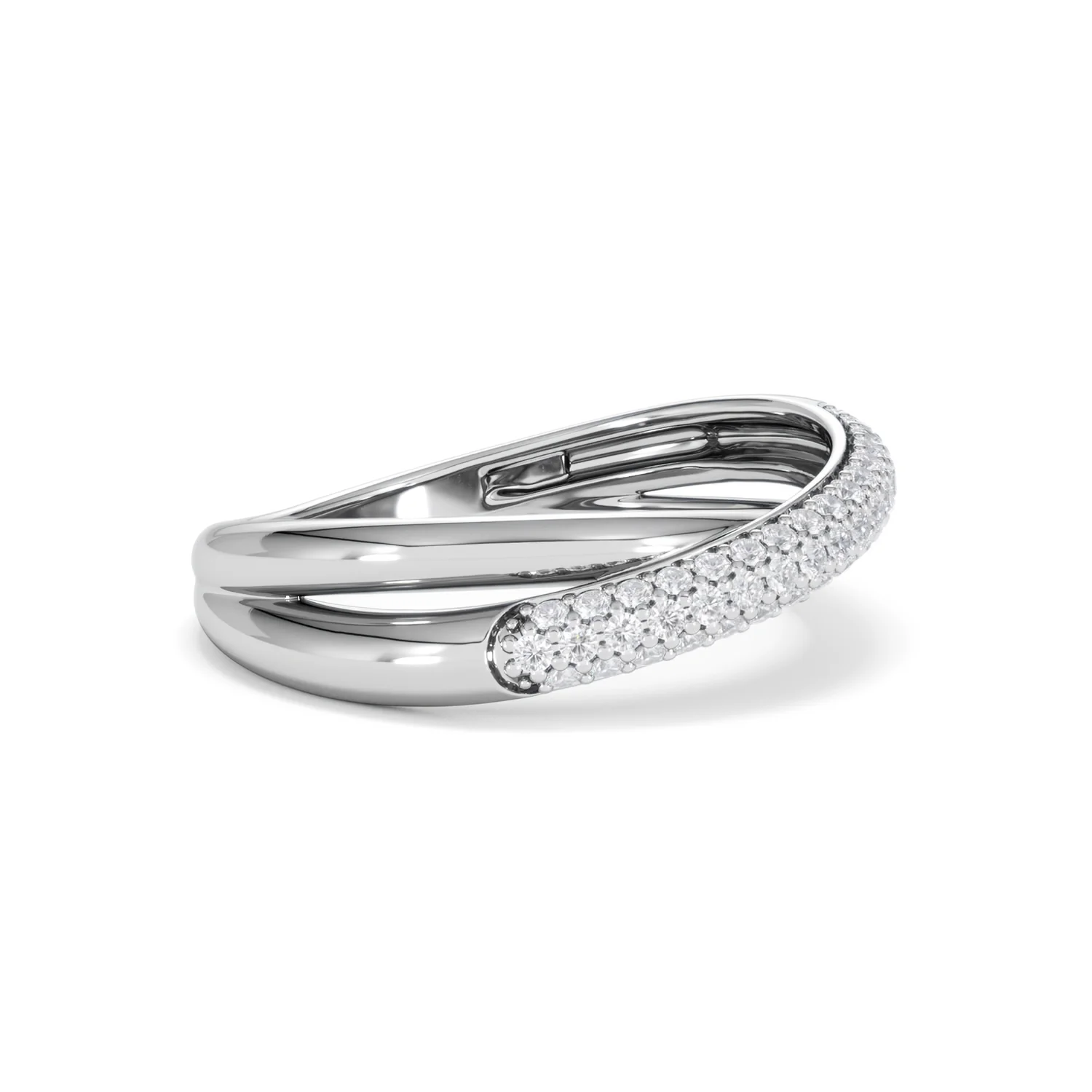 Crossover Set Lab Diamond Ring 0.35ct in 925 Silver - Image 24