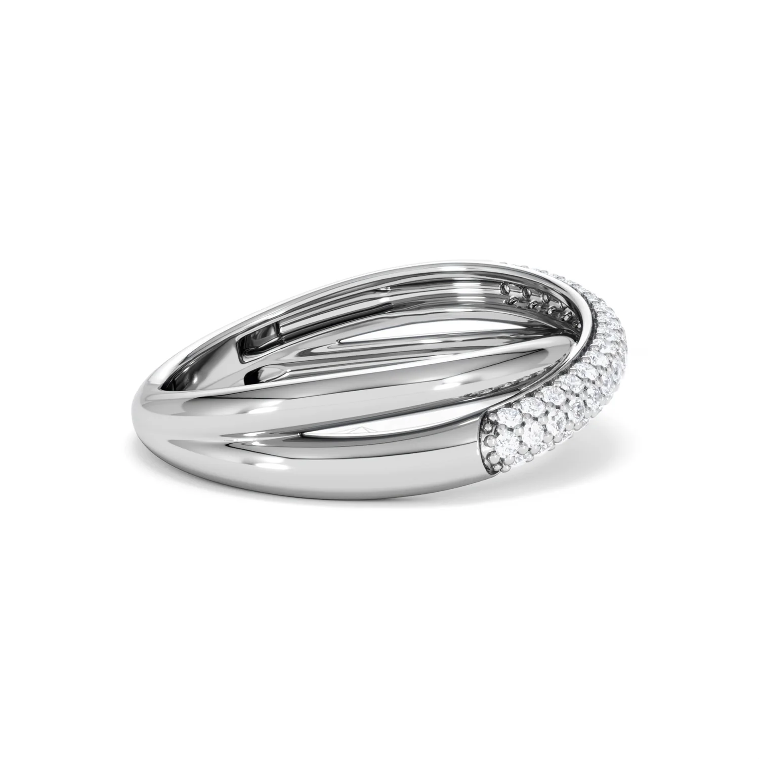 Crossover Set Lab Diamond Ring 0.35ct in 925 Silver - Image 31