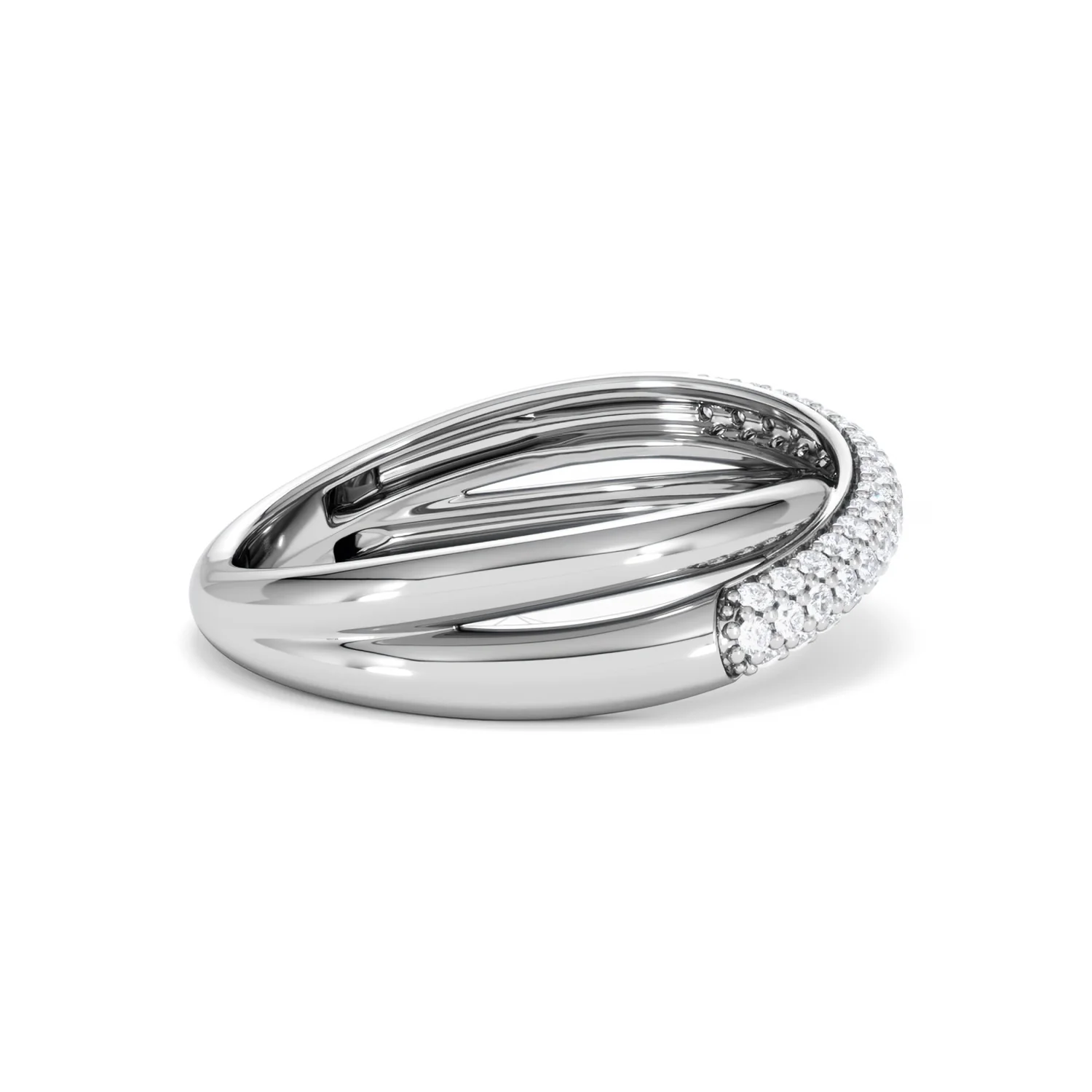 Crossover Set Lab Diamond Ring 0.35ct in 925 Silver - Image 32
