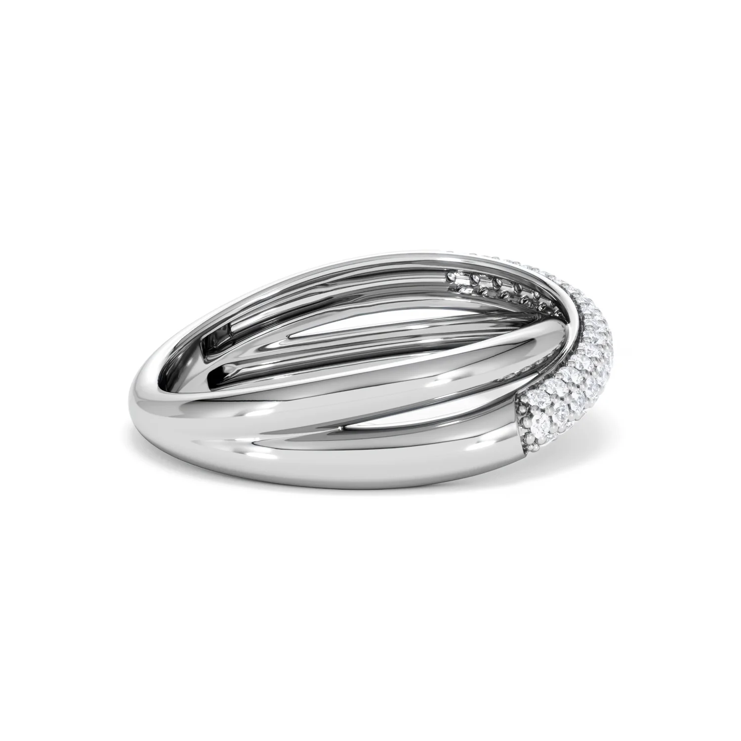 Crossover Set Lab Diamond Ring 0.35ct in 925 Silver - Image 34