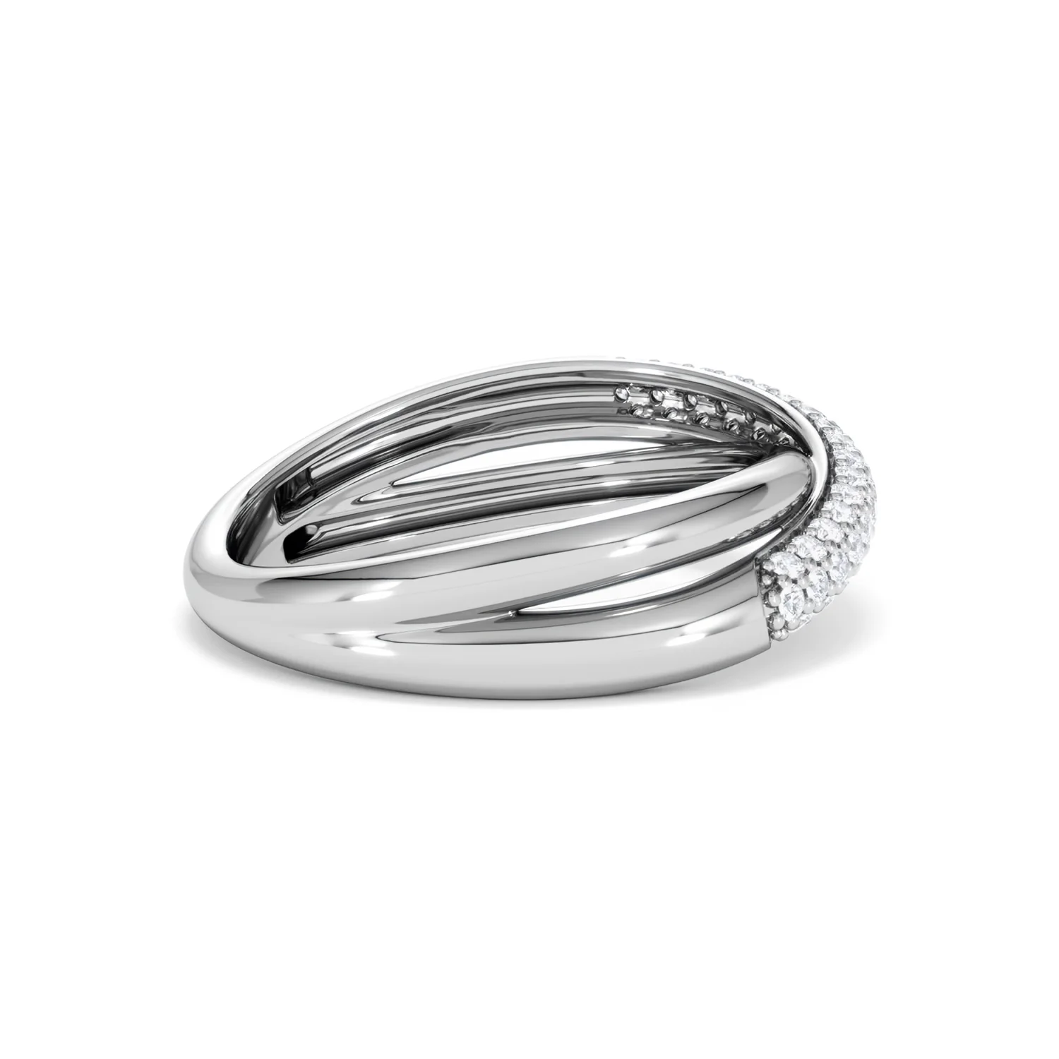 Crossover Set Lab Diamond Ring 0.35ct in 925 Silver - Image 35