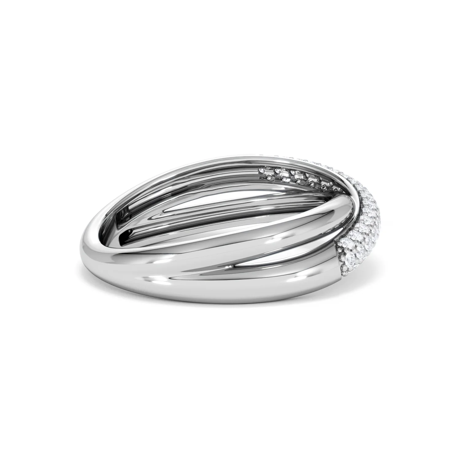 Crossover Set Lab Diamond Ring 0.35ct in 925 Silver - Image 36
