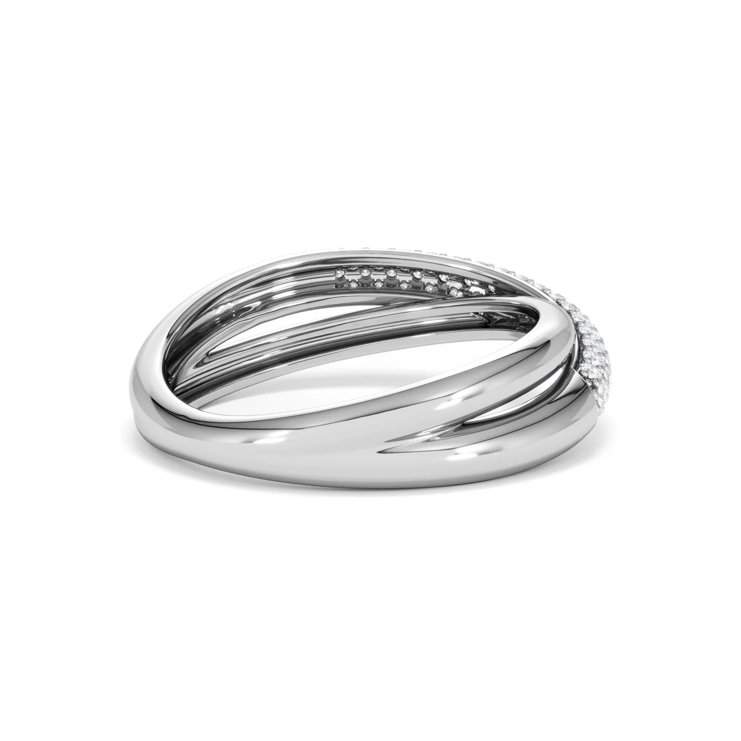 Crossover Set Lab Diamond Ring 0.35ct in 925 Silver - Image 41