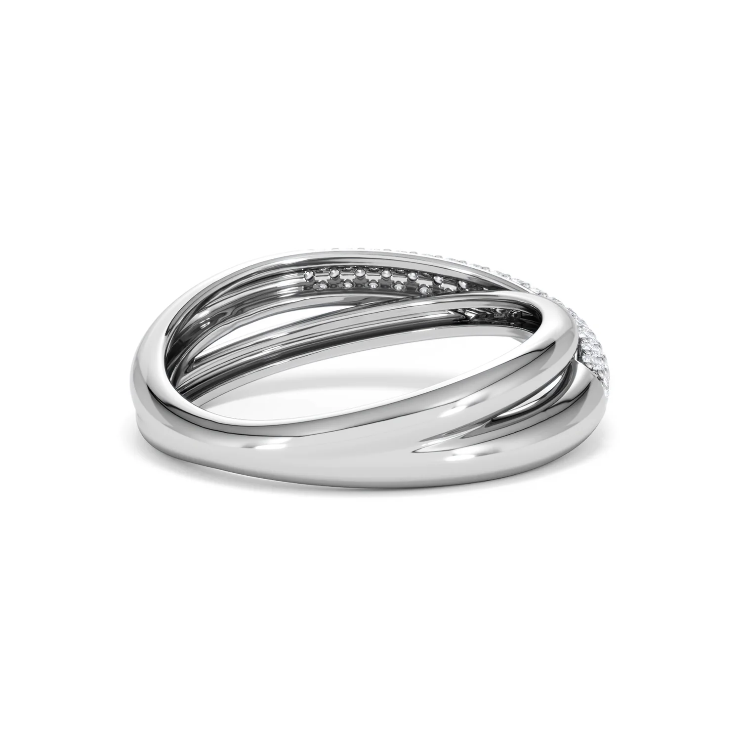 Crossover Set Lab Diamond Ring 0.35ct in 925 Silver - Image 43