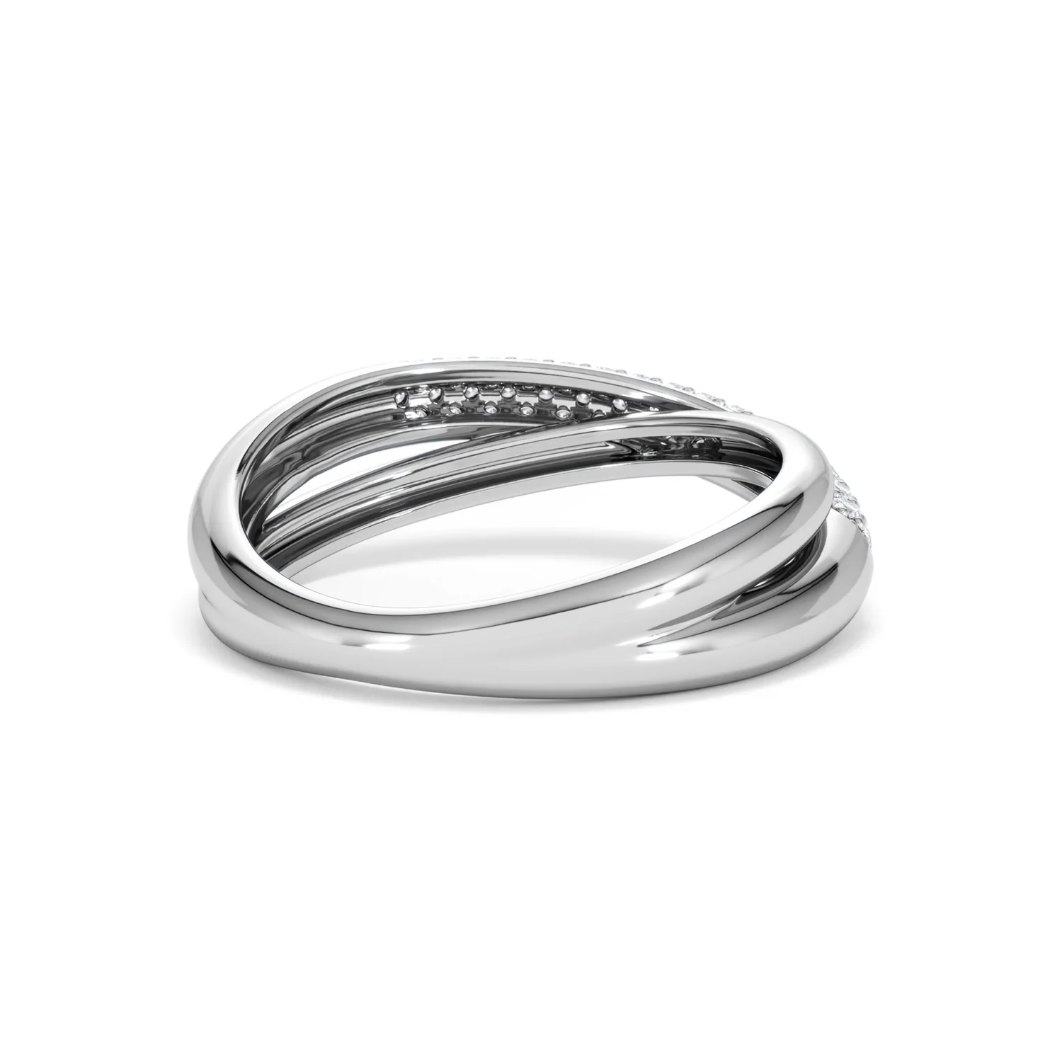 Crossover Set Lab Diamond Ring 0.35ct in 925 Silver - Image 45