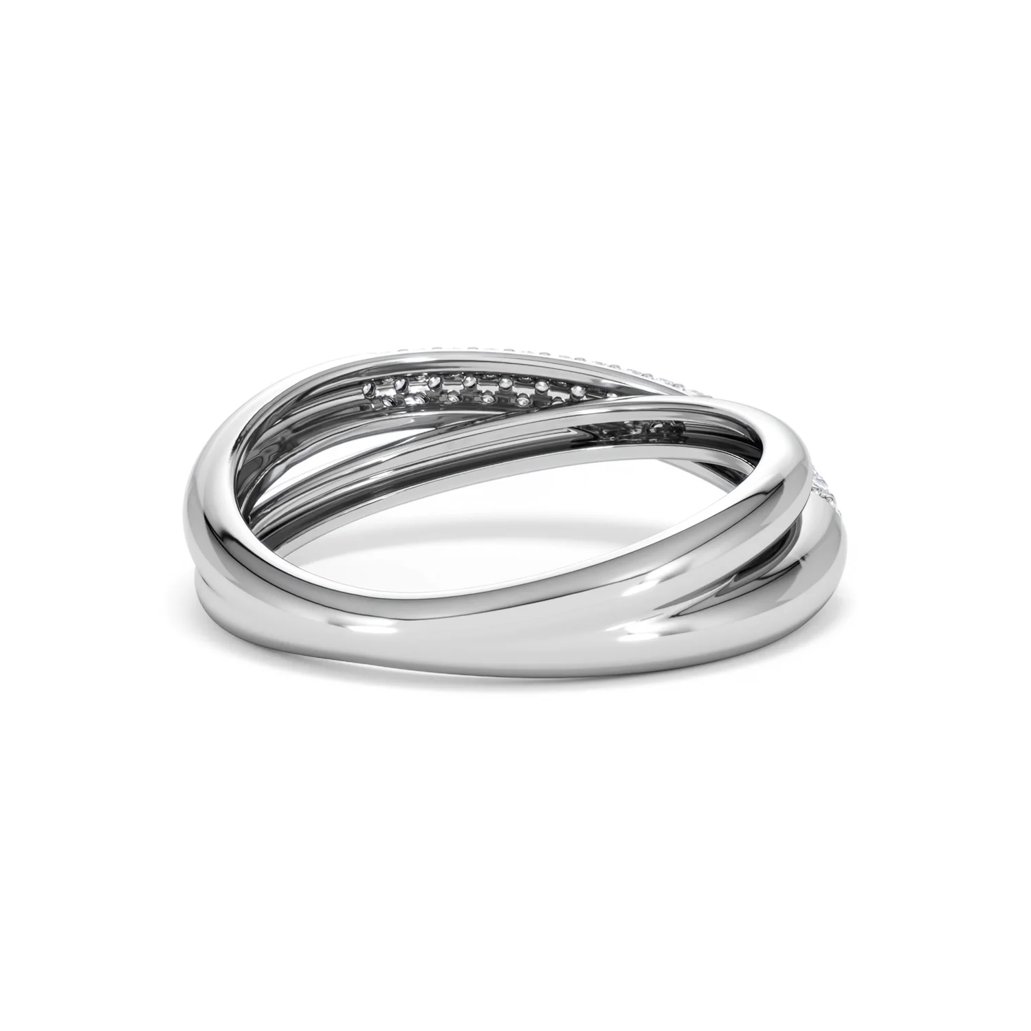 Crossover Set Lab Diamond Ring 0.35ct in 925 Silver - Image 46