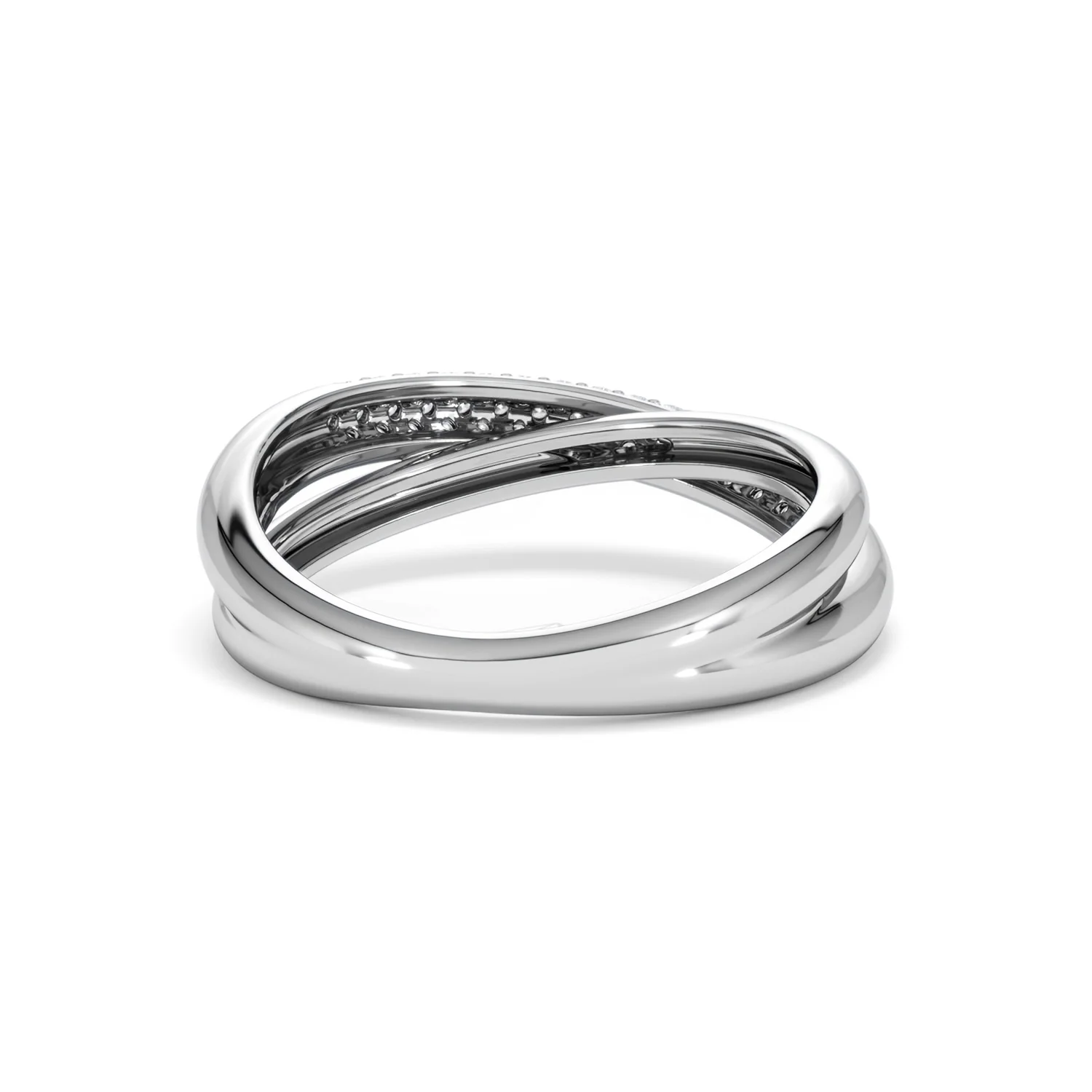 Crossover Set Lab Diamond Ring 0.35ct in 925 Silver - Image 49