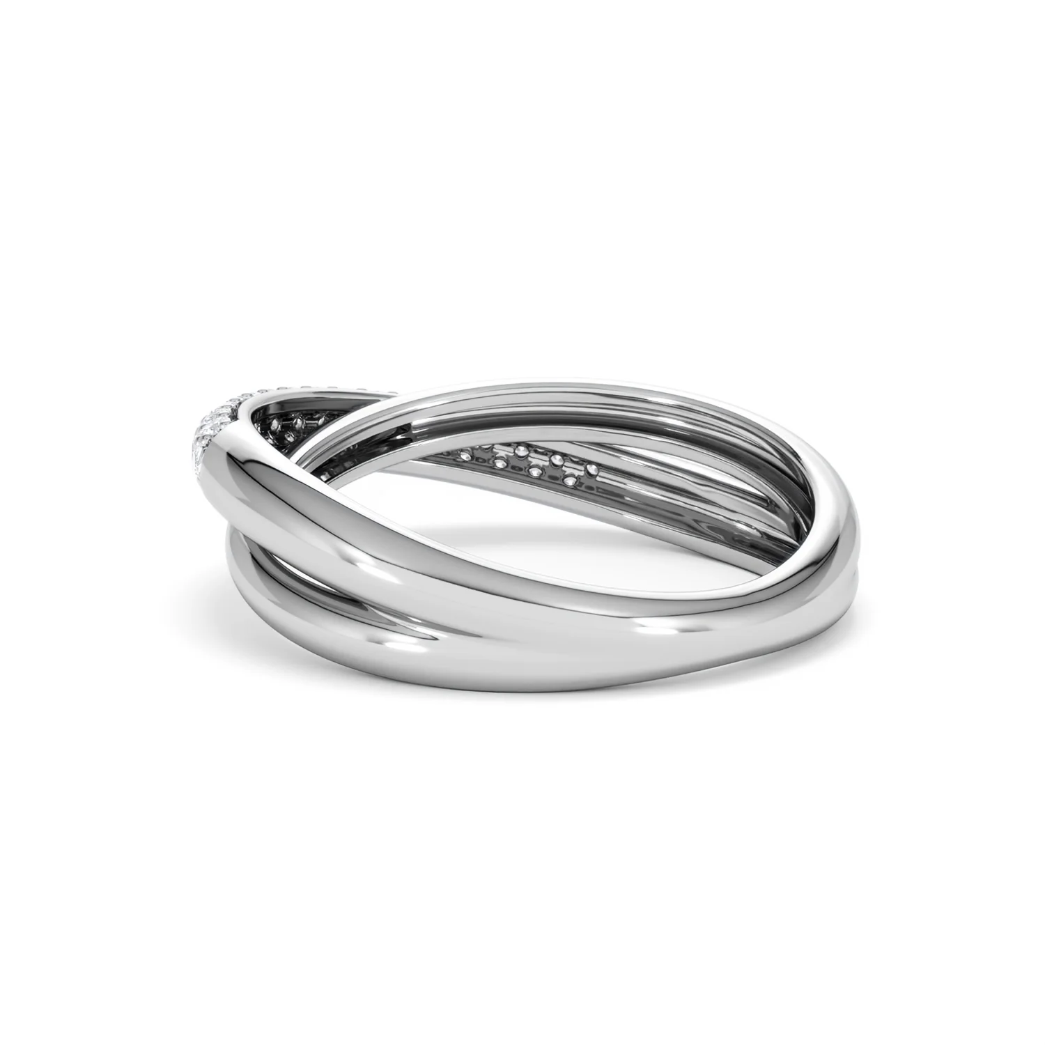 Crossover Set Lab Diamond Ring 0.35ct in 925 Silver - Image 61