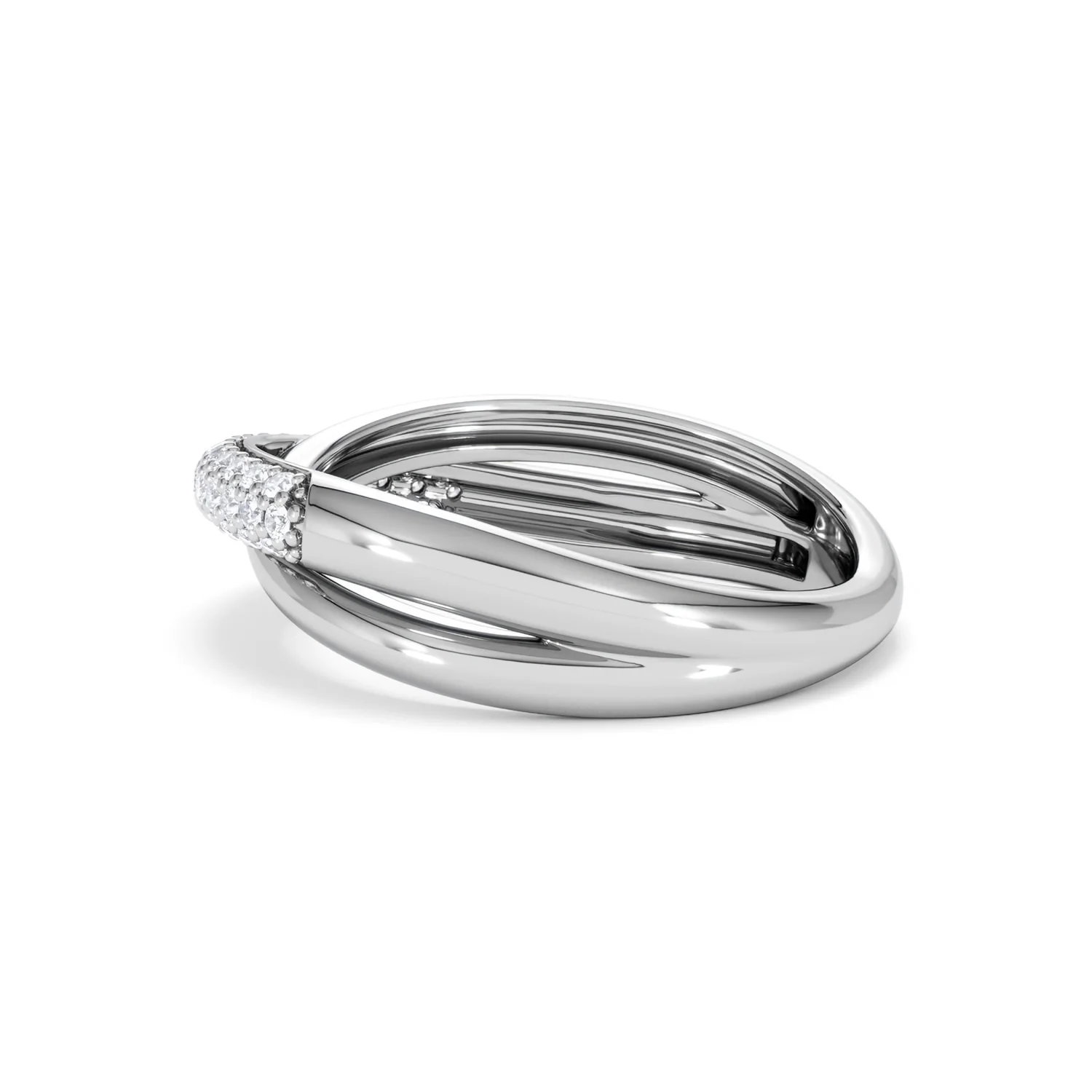 Crossover Set Lab Diamond Ring 0.35ct in 925 Silver - Image 68