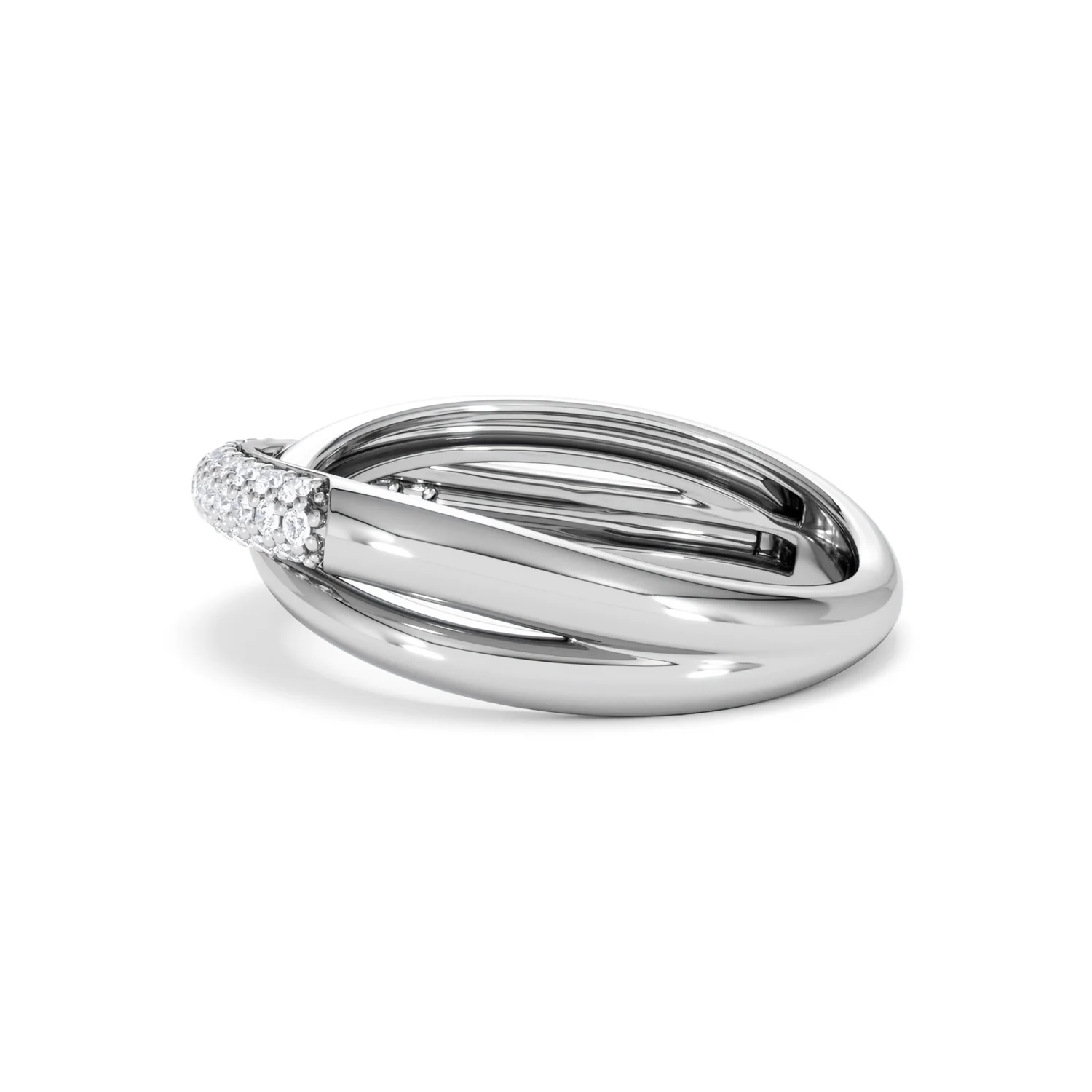 Crossover Set Lab Diamond Ring 0.35ct in 925 Silver - Image 69