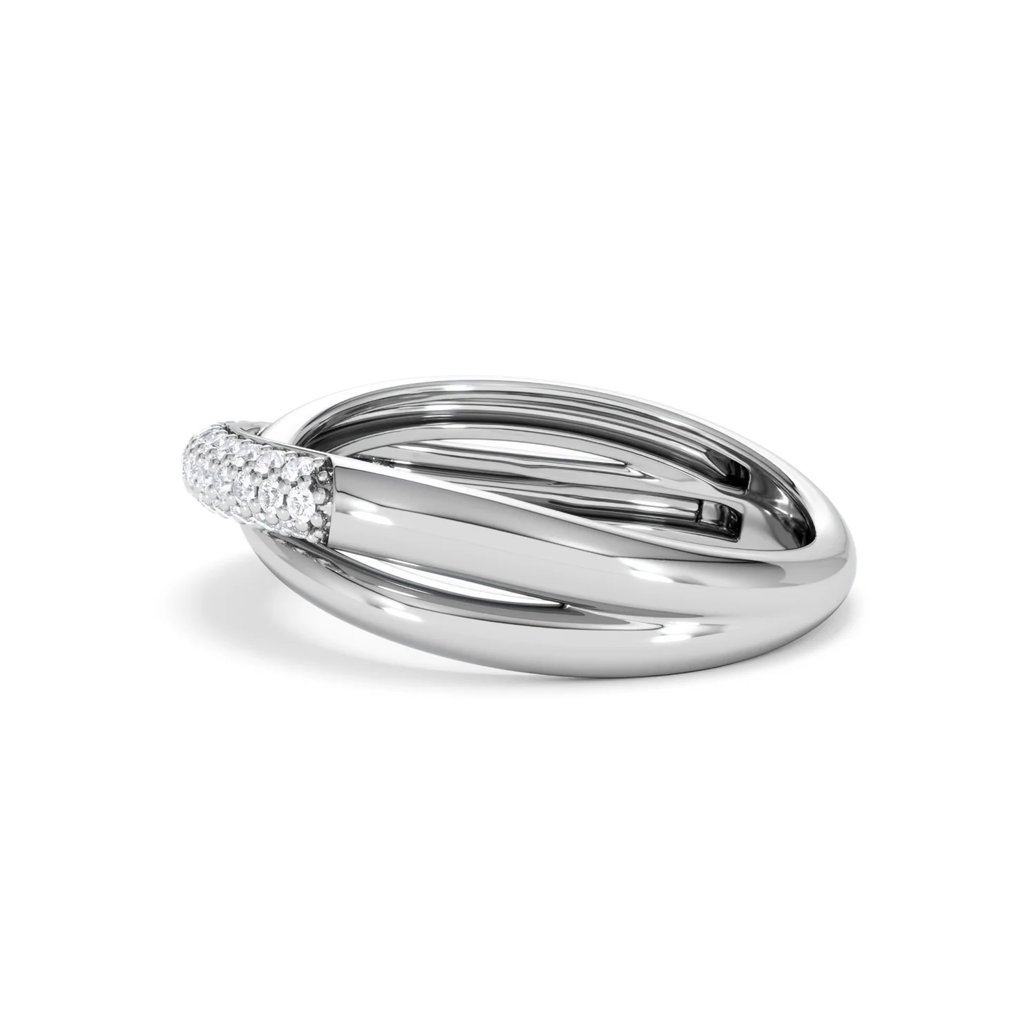 Crossover Set Lab Diamond Ring 0.35ct in 925 Silver - Image 70