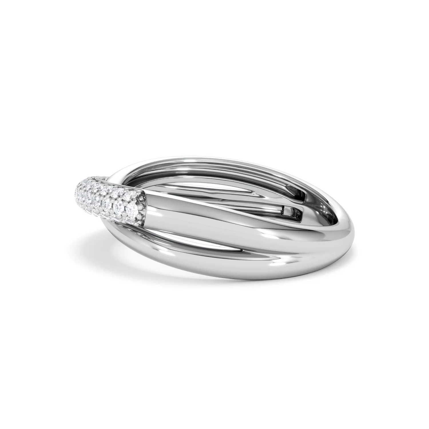 Crossover Set Lab Diamond Ring 0.35ct in 925 Silver - Image 71