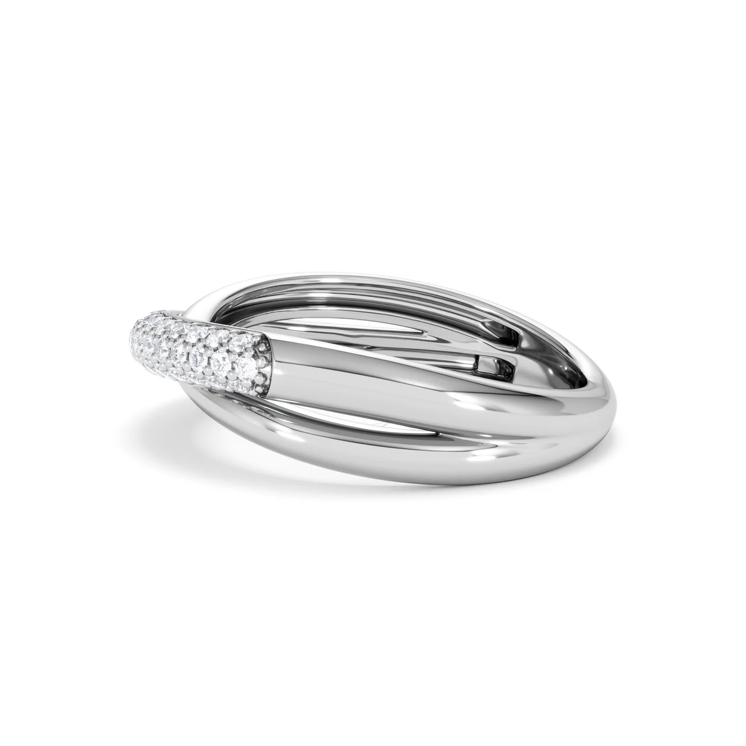 Crossover Set Lab Diamond Ring 0.35ct in 925 Silver - Image 72