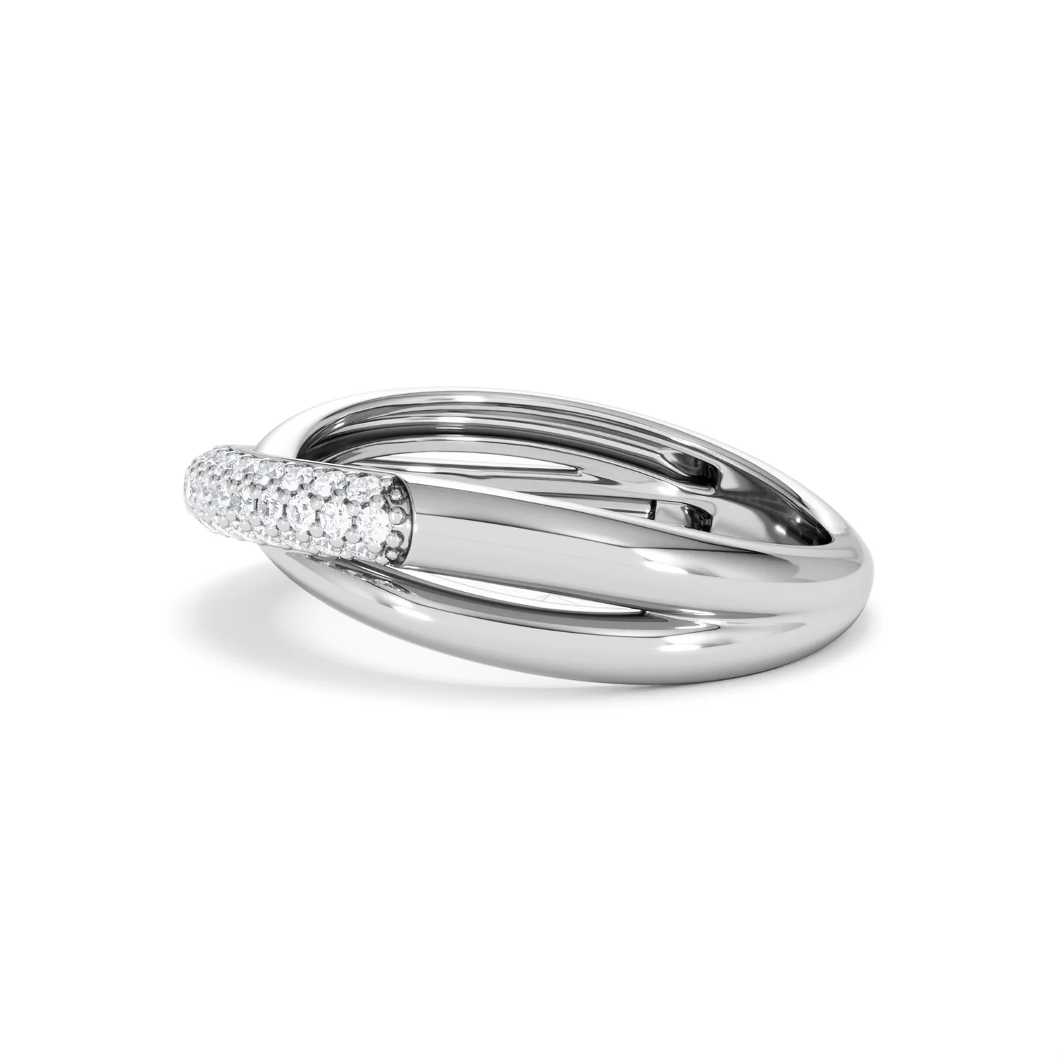 Crossover Set Lab Diamond Ring 0.35ct in 925 Silver - Image 73