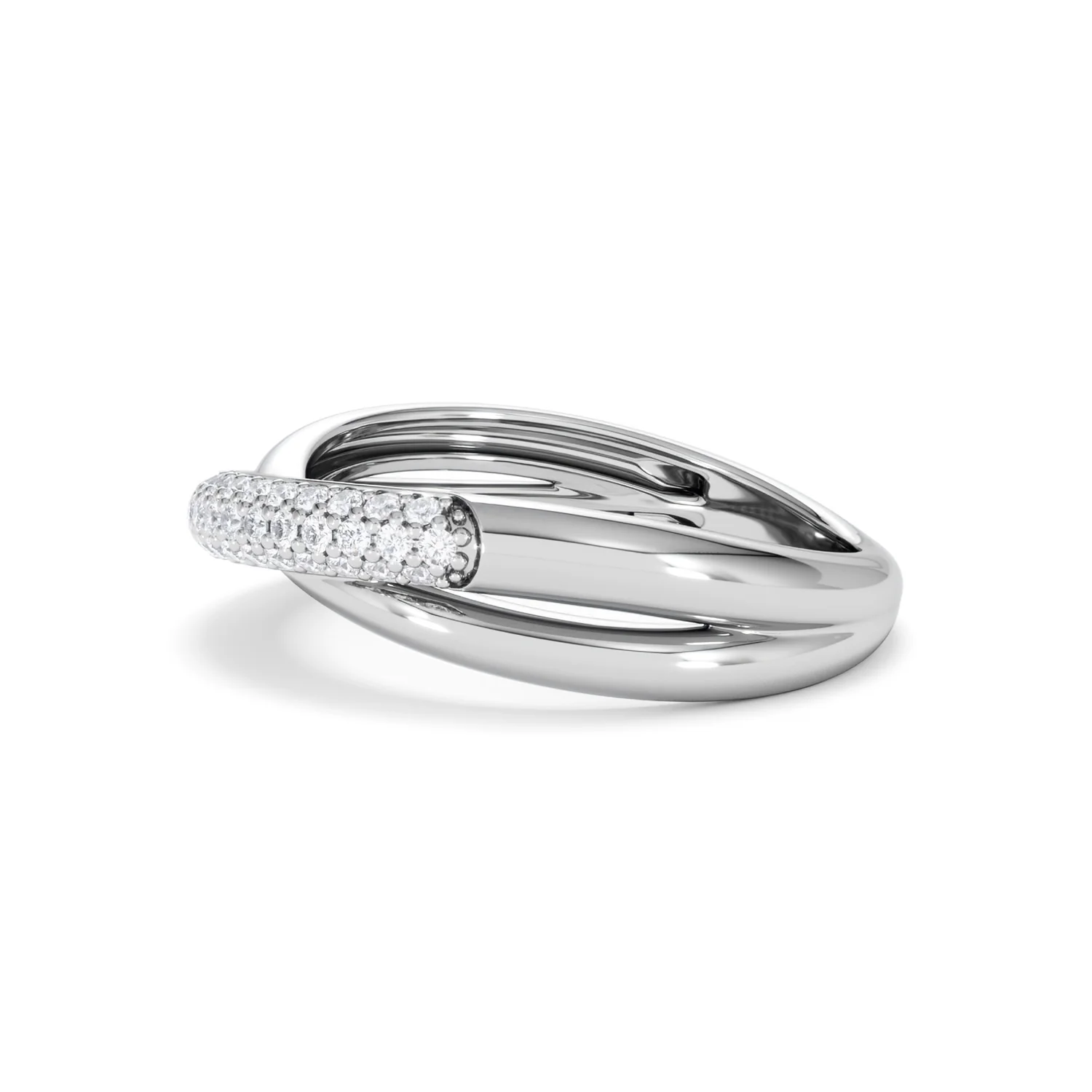 Crossover Set Lab Diamond Ring 0.35ct in 925 Silver - Image 75