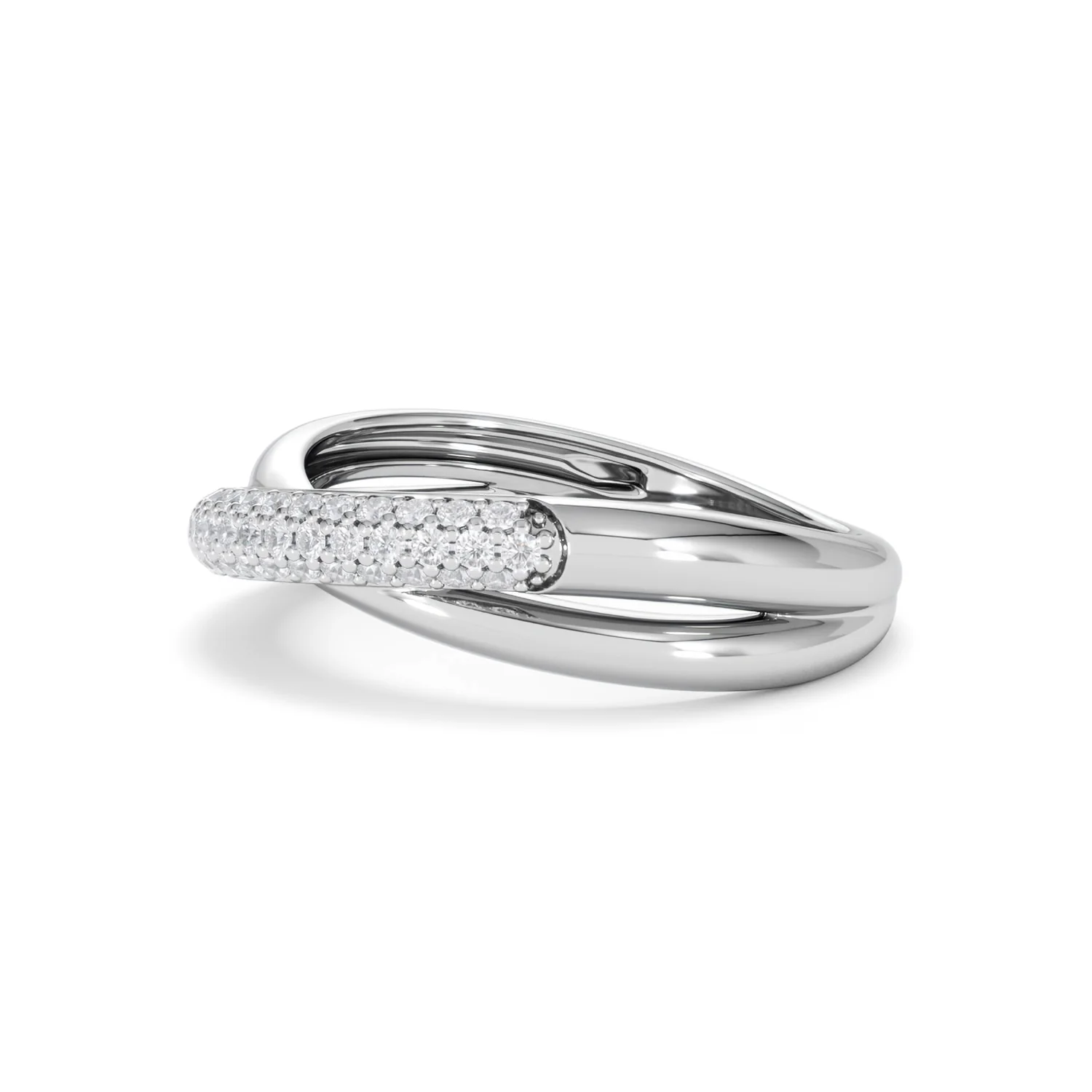 Crossover Set Lab Diamond Ring 0.35ct in 925 Silver - Image 78