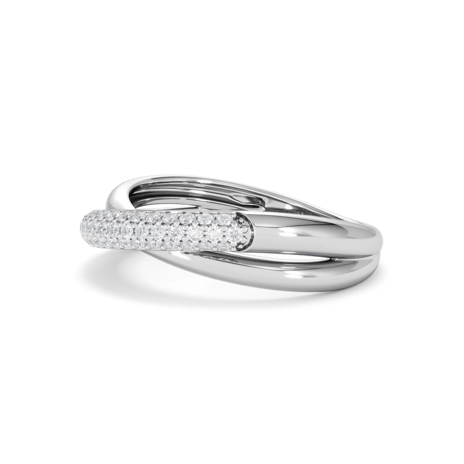 Crossover Set Lab Diamond Ring 0.35ct in 925 Silver - Image 79