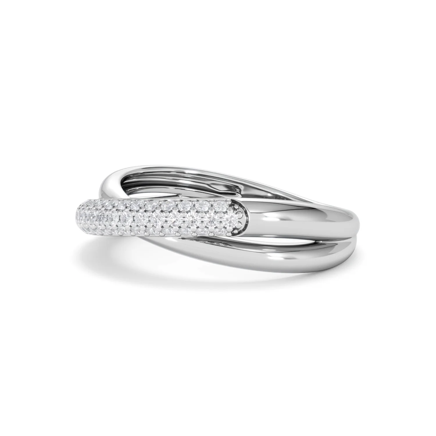 Crossover Set Lab Diamond Ring 0.35ct in 925 Silver - Image 80