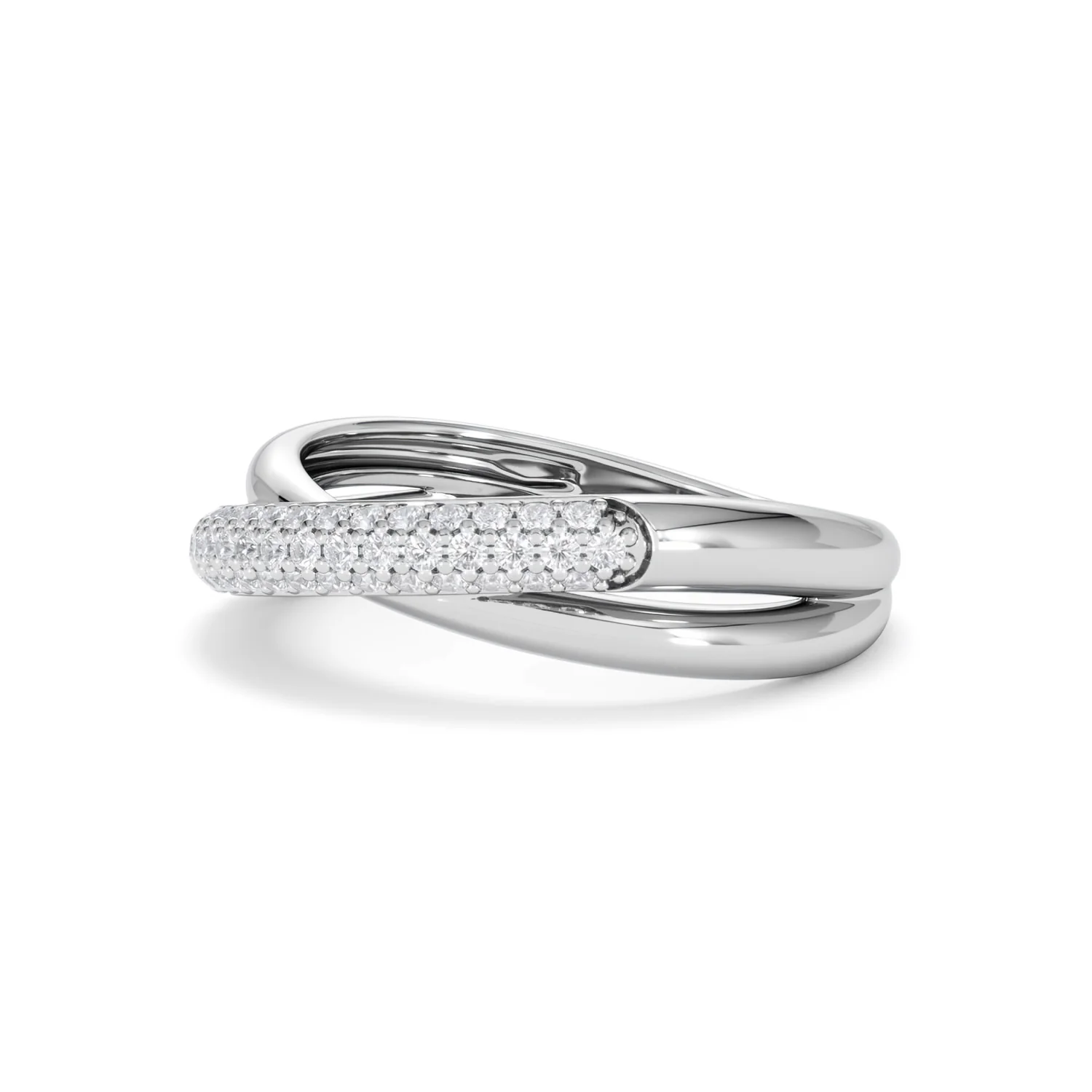Crossover Set Lab Diamond Ring 0.35ct in 925 Silver - Image 81