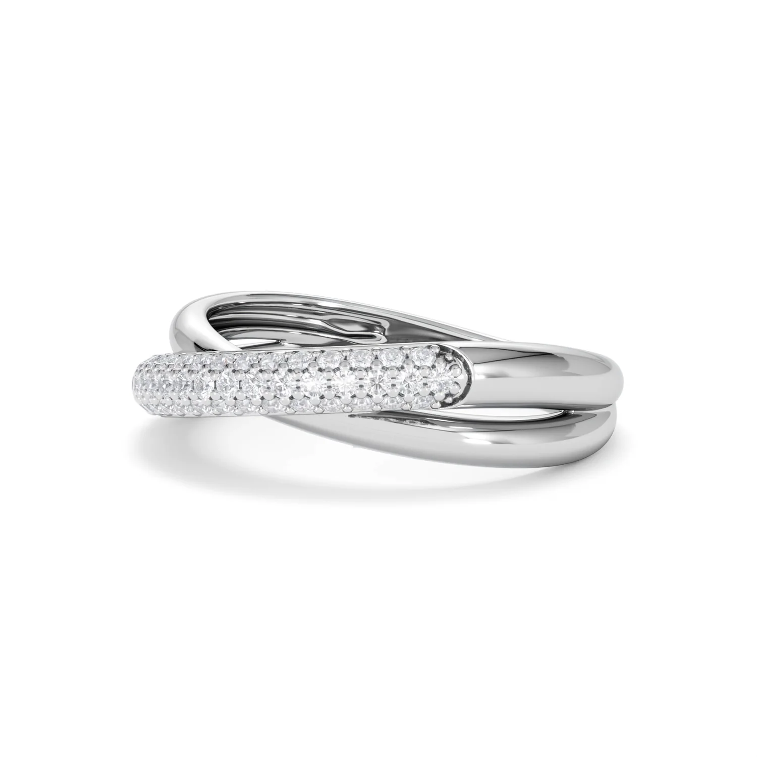 Crossover Set Lab Diamond Ring 0.35ct in 925 Silver - Image 82