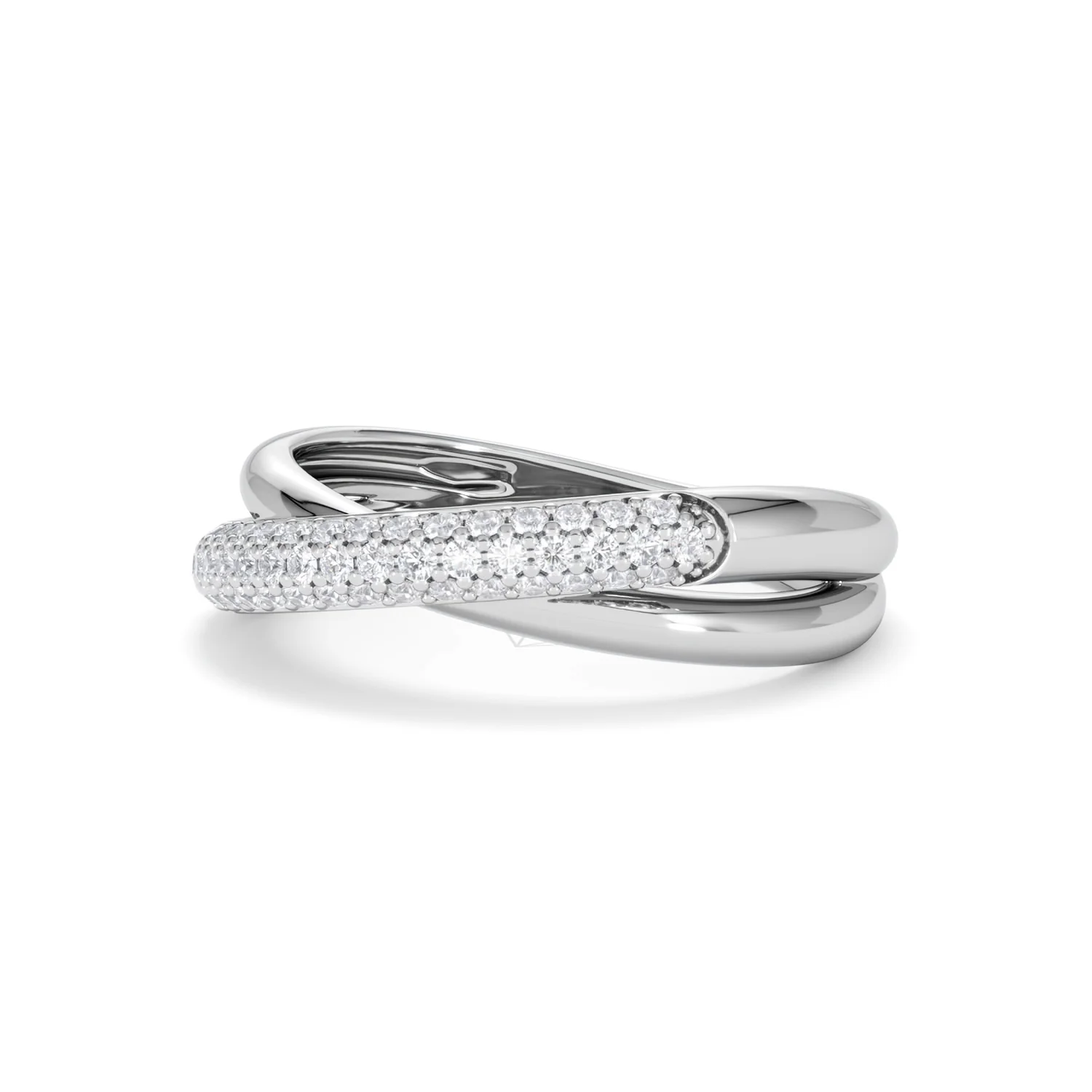 Crossover Set Lab Diamond Ring 0.35ct in 925 Silver - Image 84