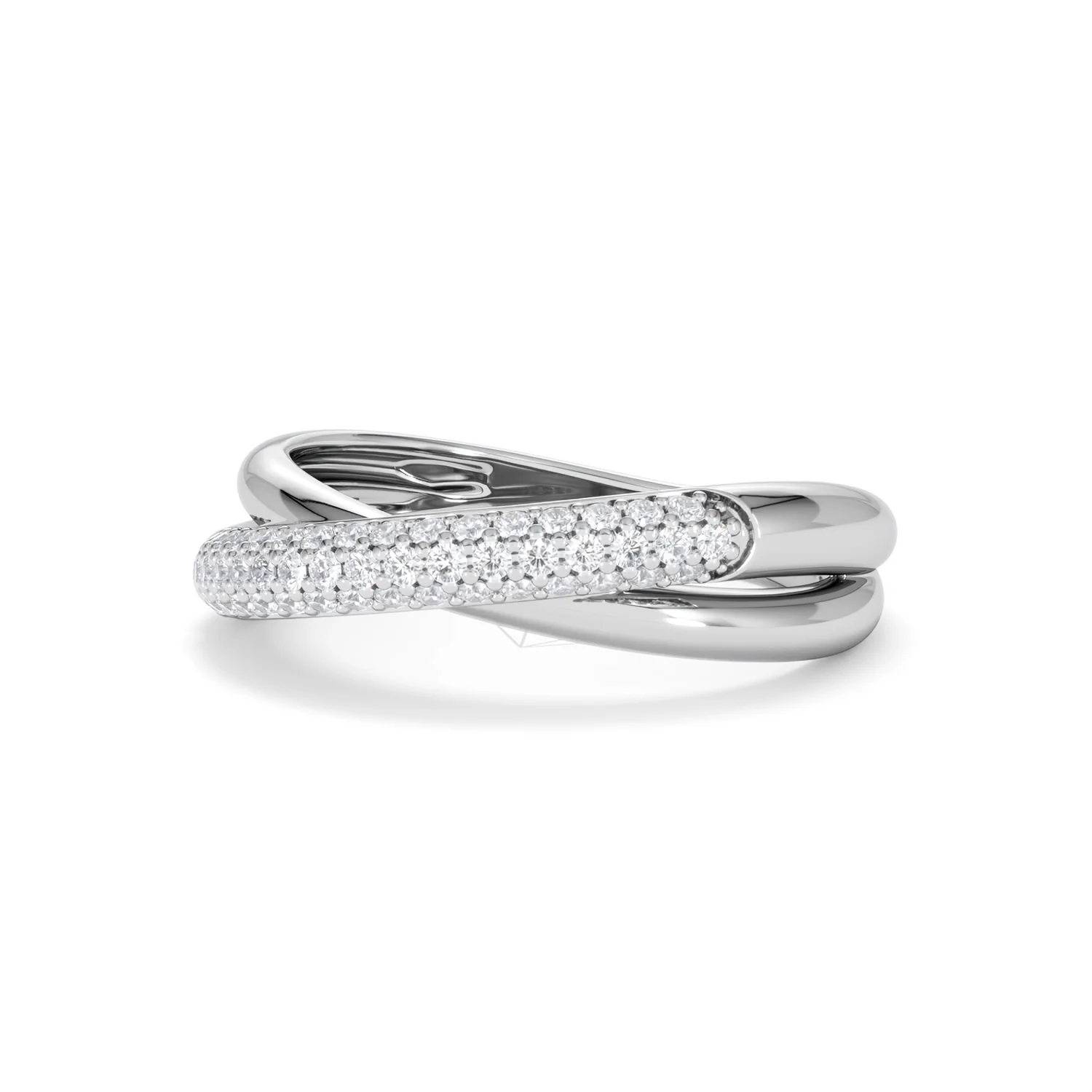 Crossover Set Lab Diamond Ring 0.35ct in 925 Silver - Image 85