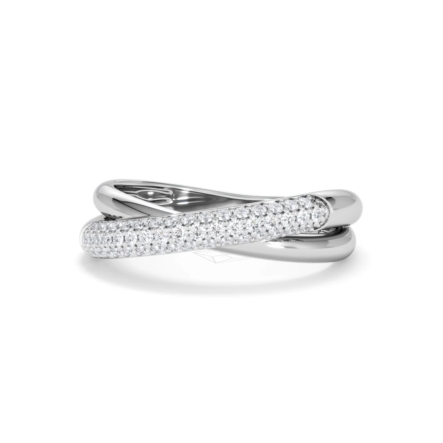 Crossover Set Lab Diamond Ring 0.35ct in 925 Silver - Image 88