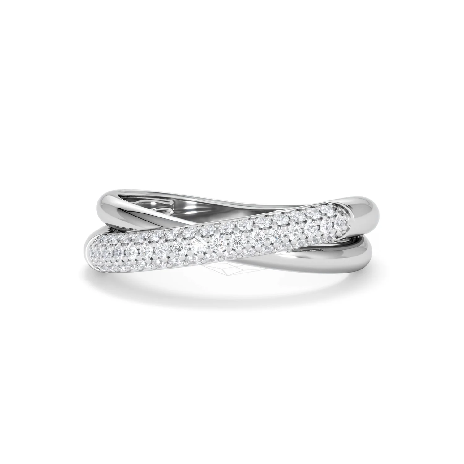 Crossover Set Lab Diamond Ring 0.35ct in 925 Silver - Image 89