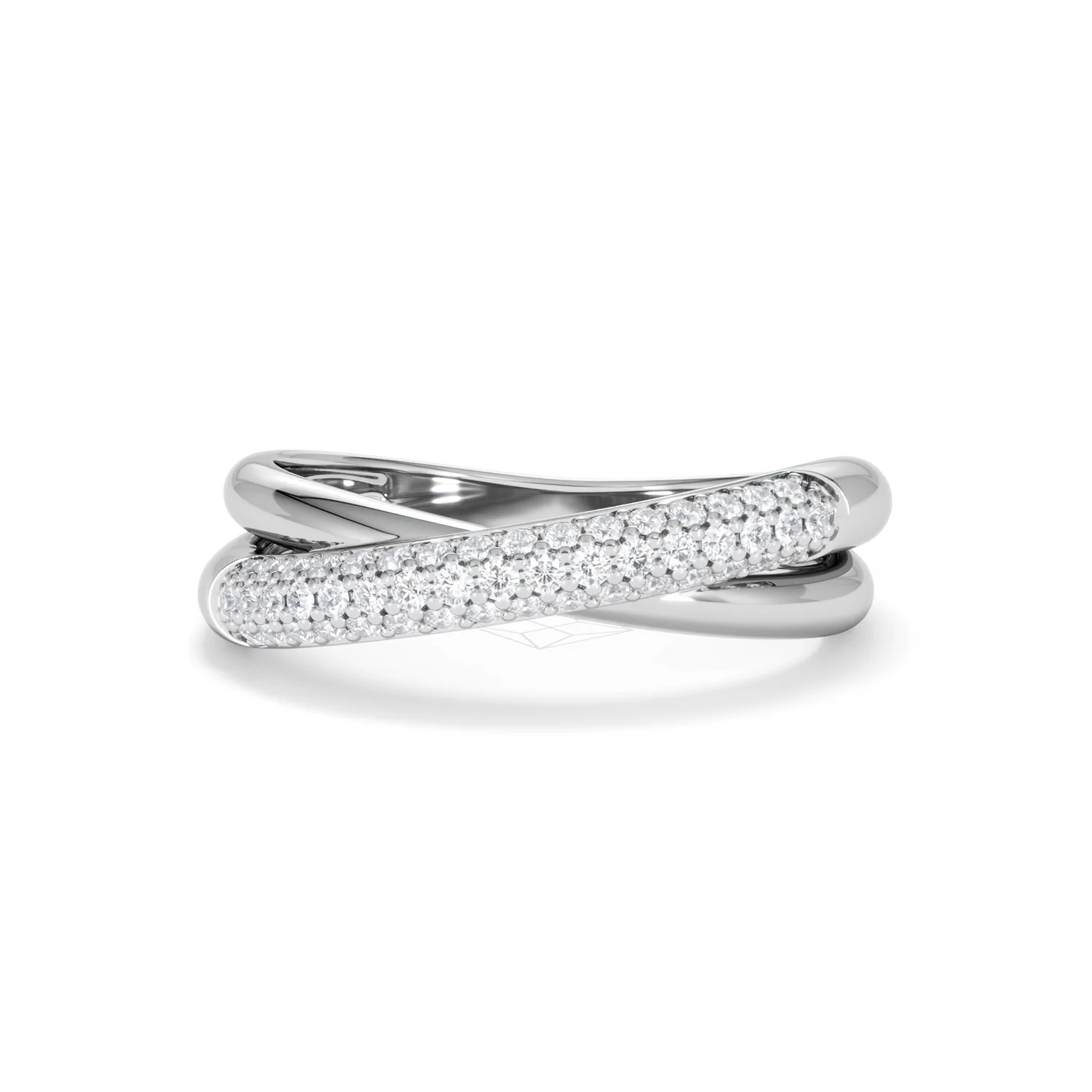Crossover Set Lab Diamond Ring 0.35ct in 925 Silver - Image 90