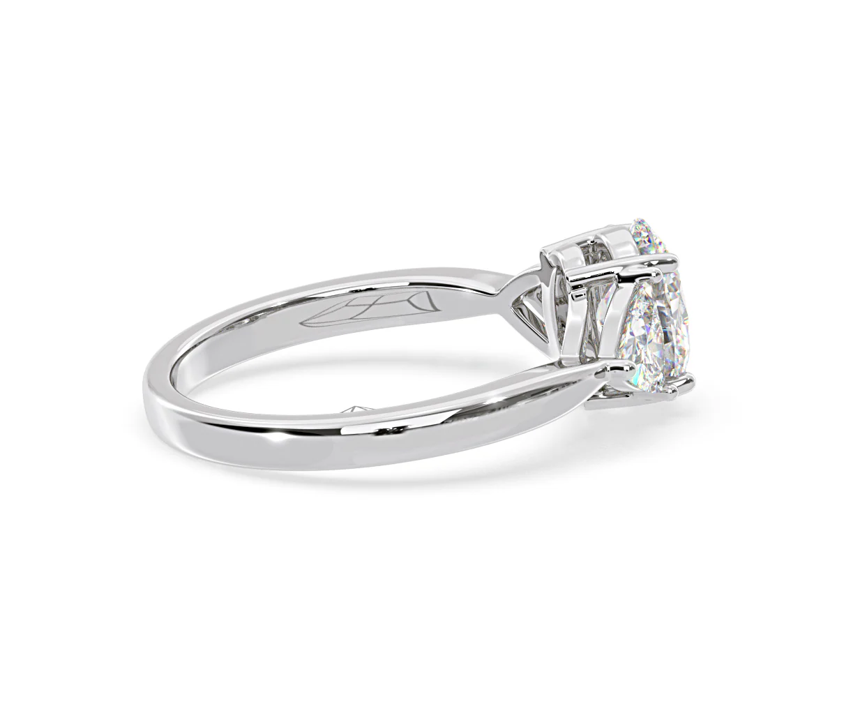 Dalia Lab Diamond Oval with Trillions 1.70ct Ring in 18K White Gold F/VS1 - Image 144