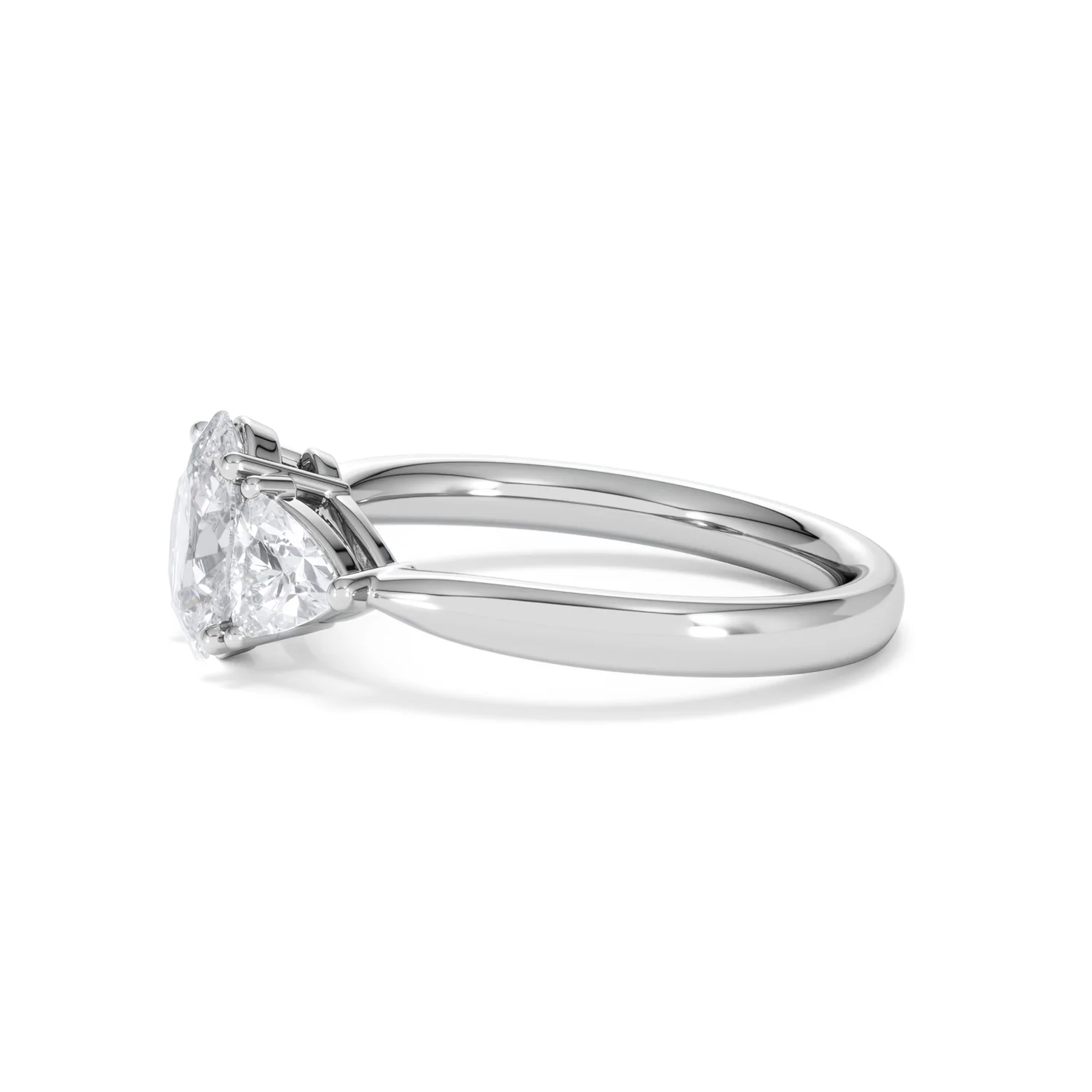 Dalia Lab Diamond Oval with Trillions 1.70ct Ring in Platinum F/VS1 - Image 24