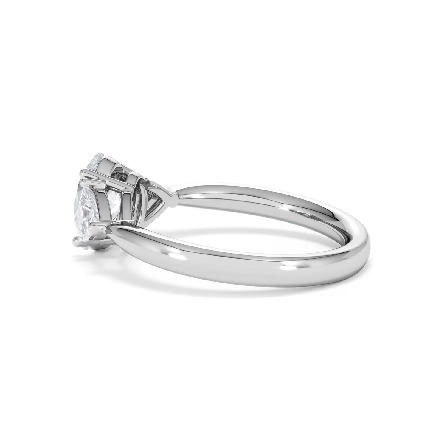 Dalia Lab Diamond Oval with Trillions 1.70ct Ring in Platinum F/VS1 - Image 31