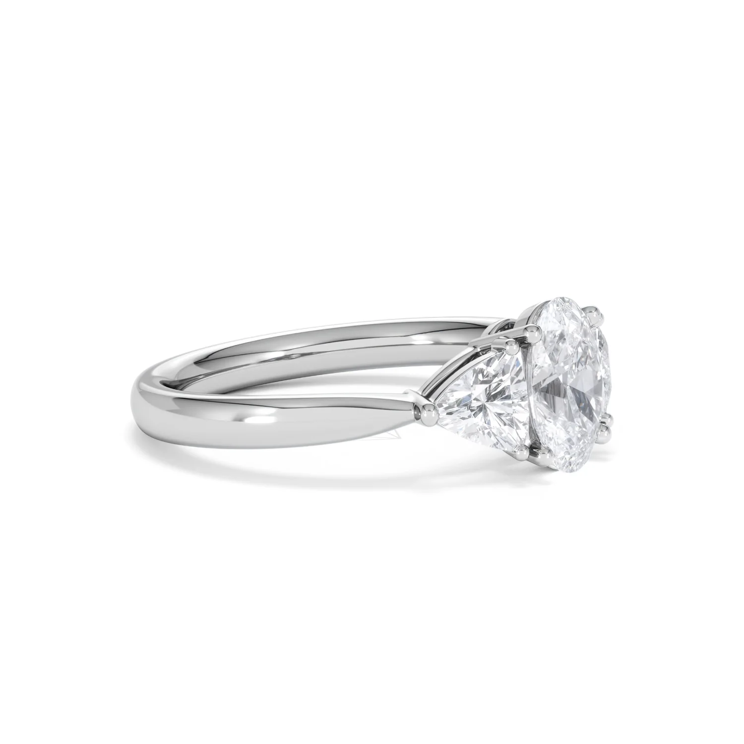 Dalia Lab Diamond Oval with Trillions 1.70ct Ring in Platinum F/VS1 - Image 76