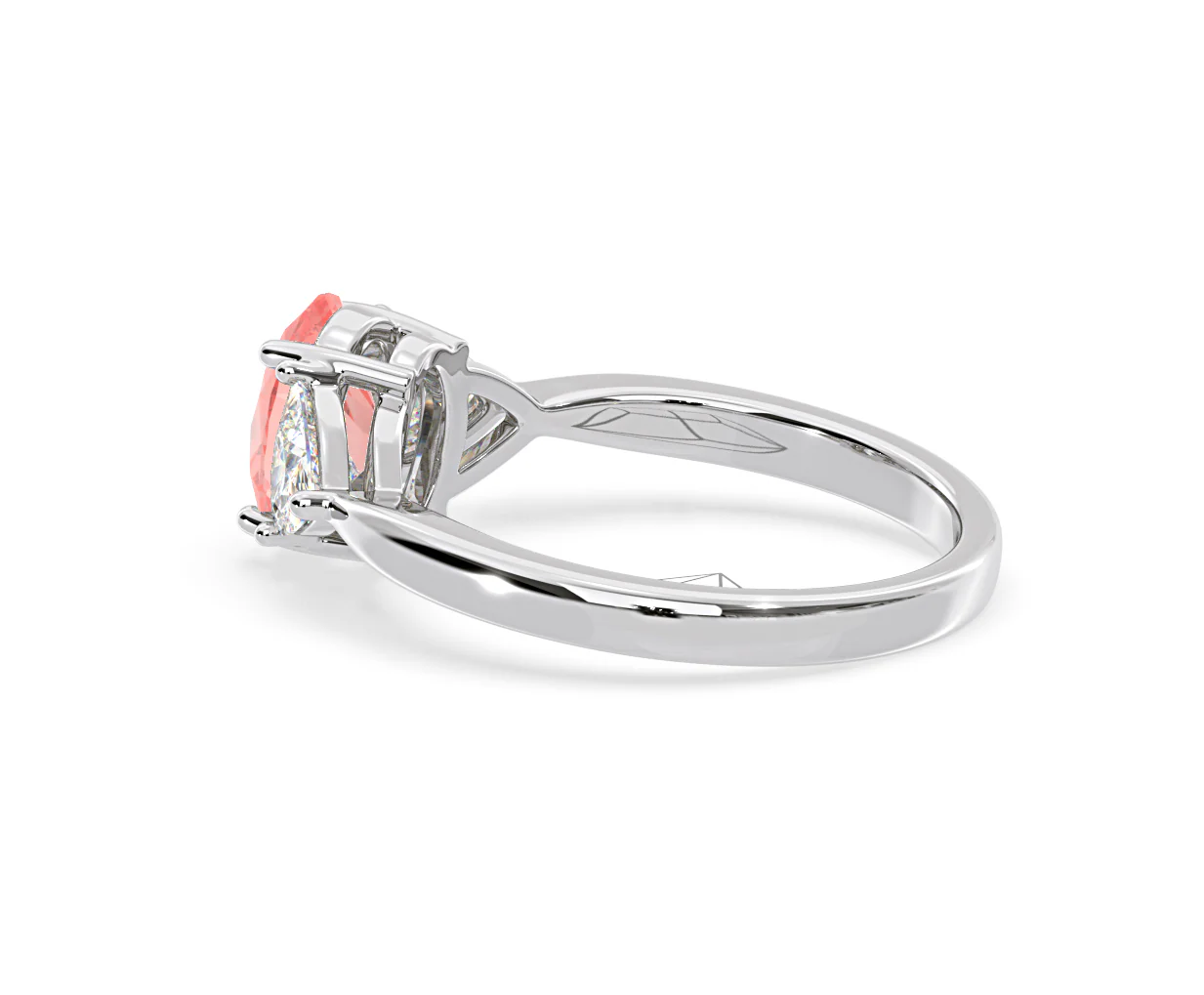 Dalia Pink Lab Diamond Oval with Trillions 1.70ct Ring in 18K White Gold - Elara Collection - Image 32