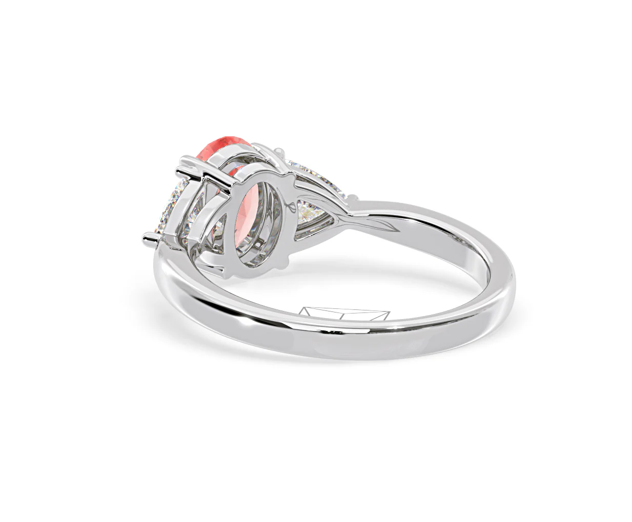 Dalia Pink Lab Diamond Oval with Trillions 1.70ct Ring in 18K White Gold - Elara Collection - Image 39