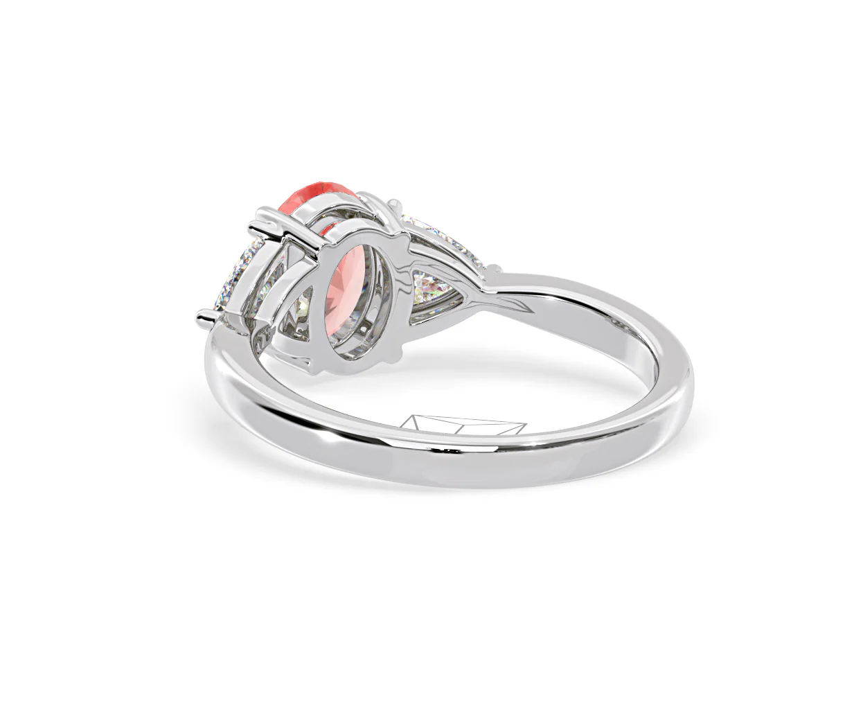 Dalia Pink Lab Diamond Oval with Trillions 1.70ct Ring in 18K White Gold - Elara Collection - Image 40