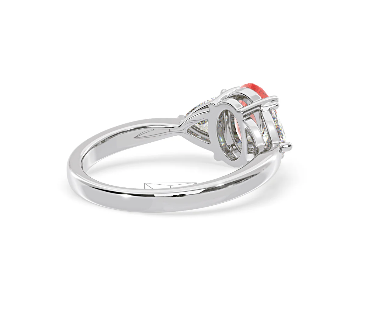 Dalia Pink Lab Diamond Oval with Trillions 1.70ct Ring in 18K White Gold - Elara Collection - Image 56