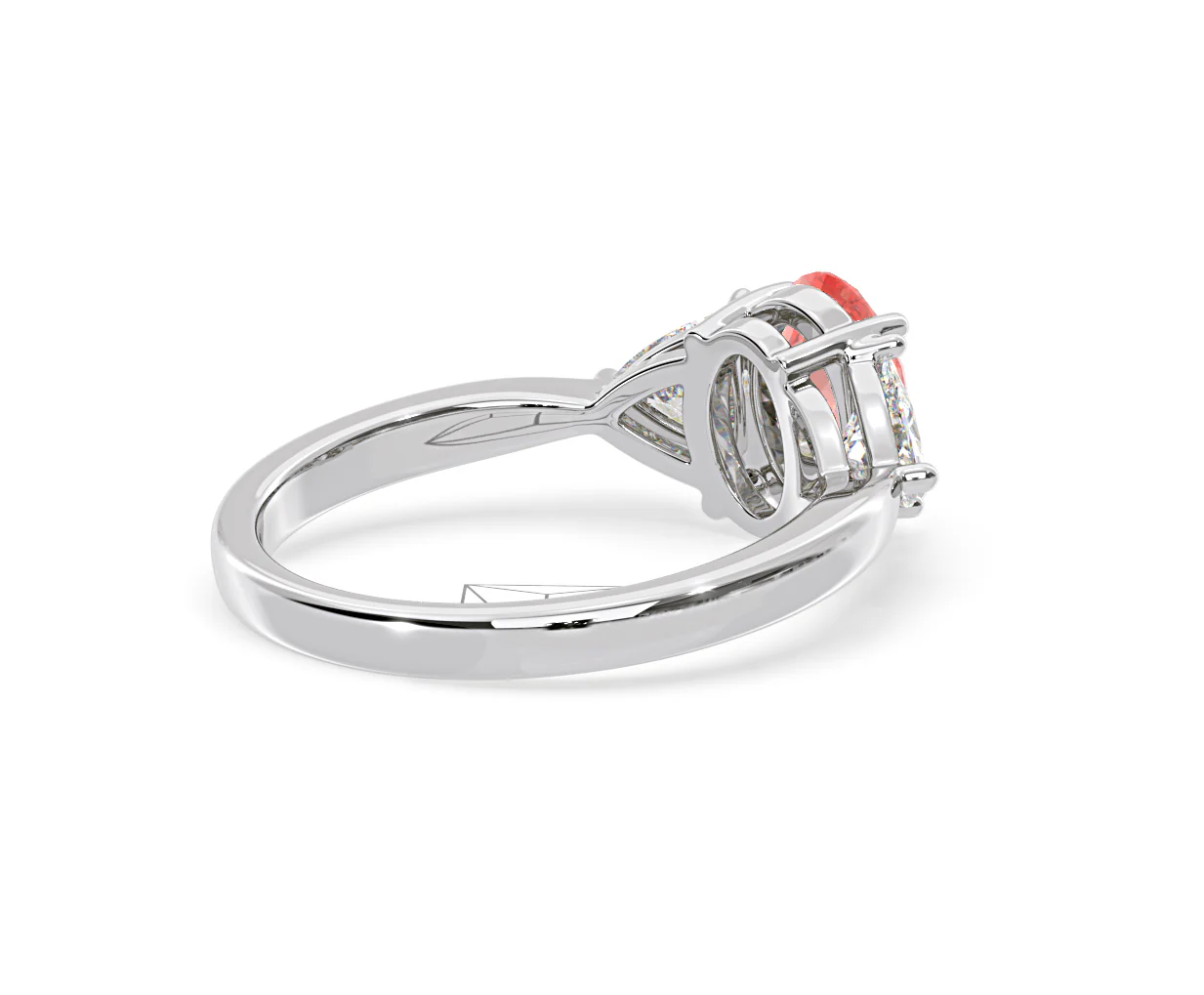 Dalia Pink Lab Diamond Oval with Trillions 1.70ct Ring in 18K White Gold - Elara Collection - Image 57