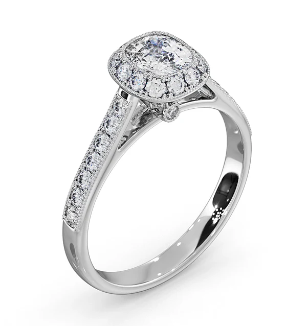Danielle Diamond Engagement Side Stone Ring in 18KW Gold 1CT G/VS2 - Image 4