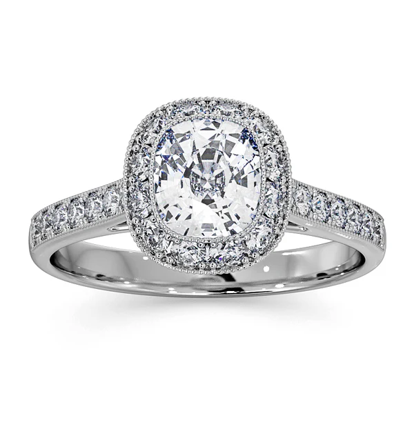 Danielle GIA Diamond Engagement Side Stone Ring in Platinum 1.60CT VS1 - Image 3
