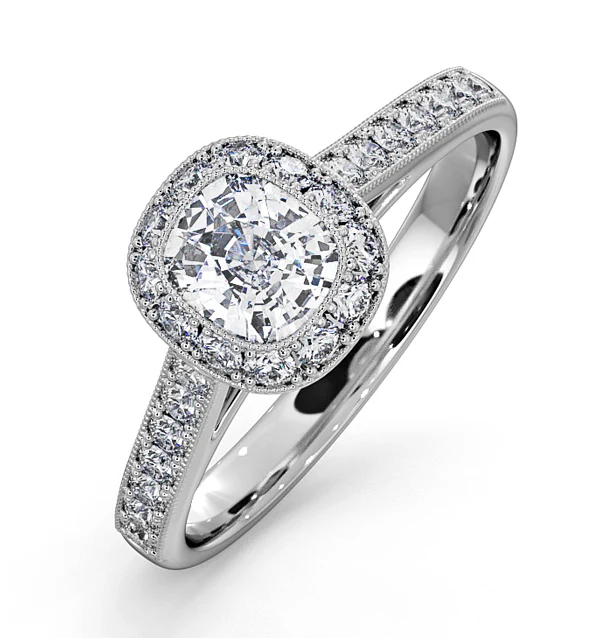 Danielle Diamond Engagement Side Stone Ring in Platinum 1CT G/SI2
