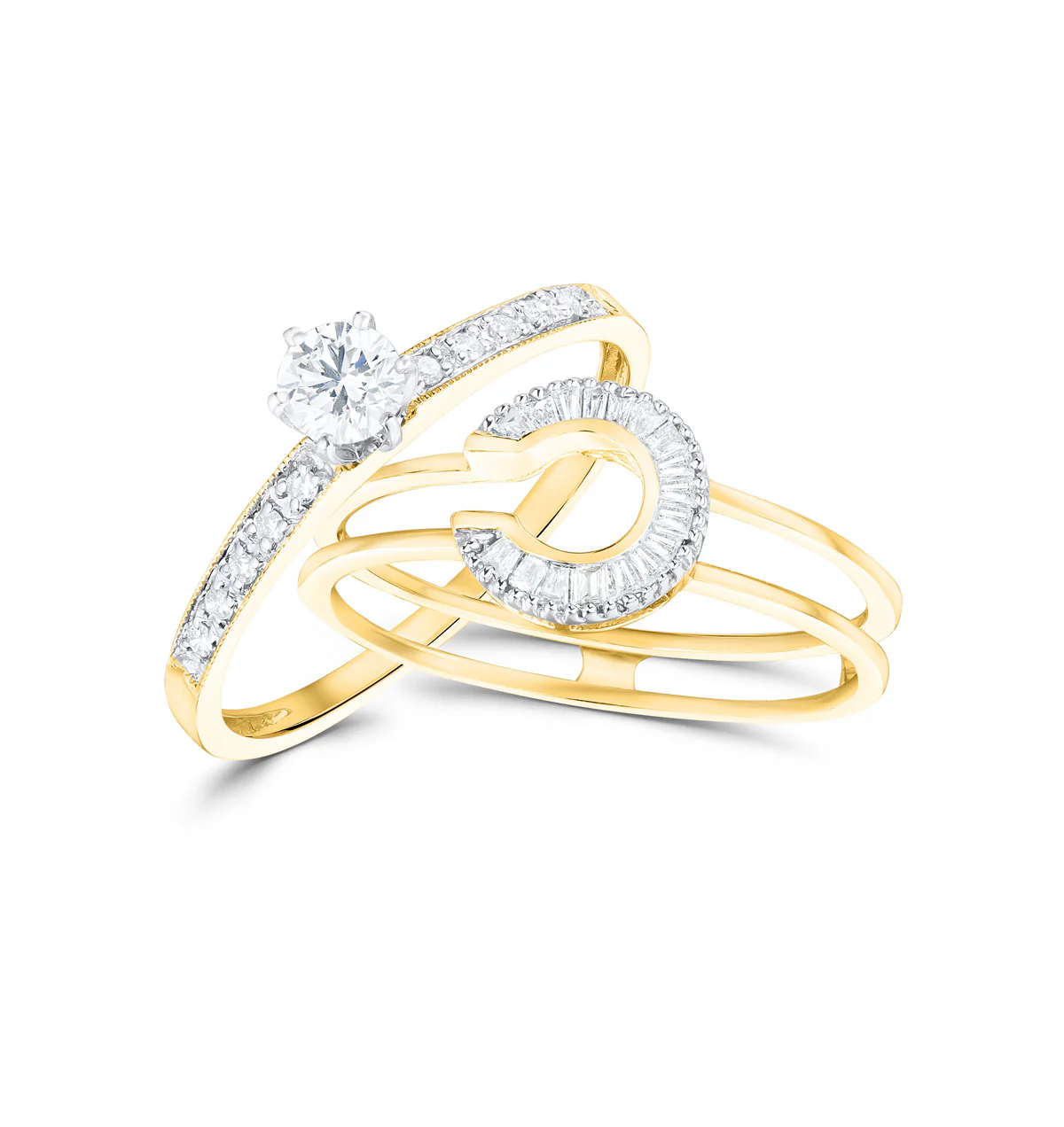 Diamond 0.65ct And 9K Gold Solitaire Ring with Shoulders - Image 4