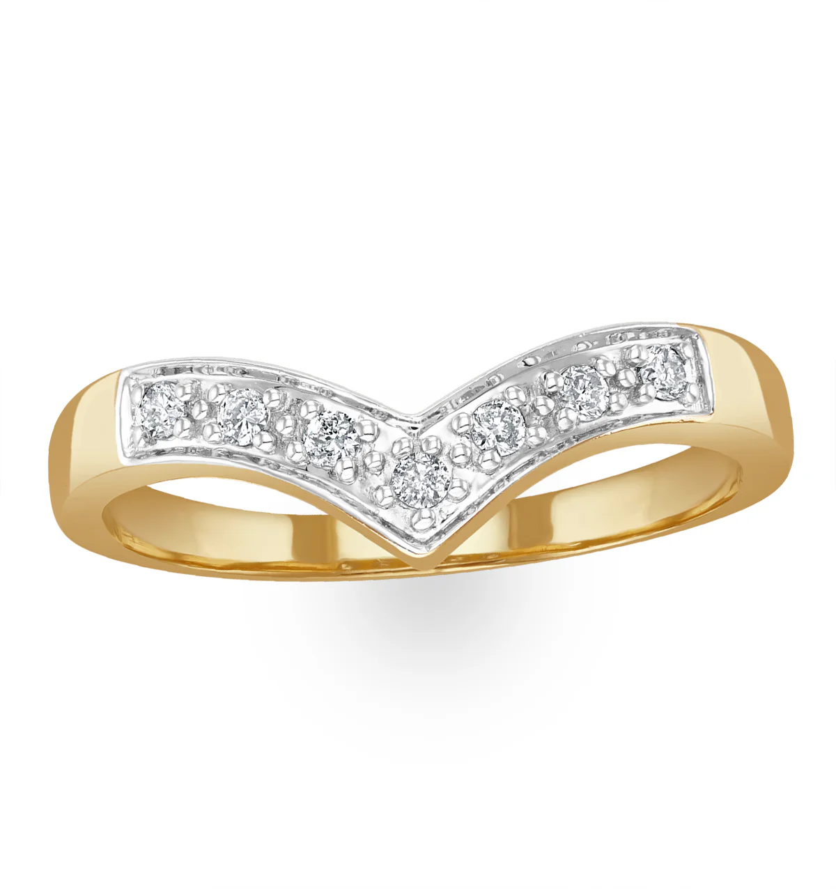 Diamond 0.11ct 9K Yellow Gold Wishbone Ring - Image 2